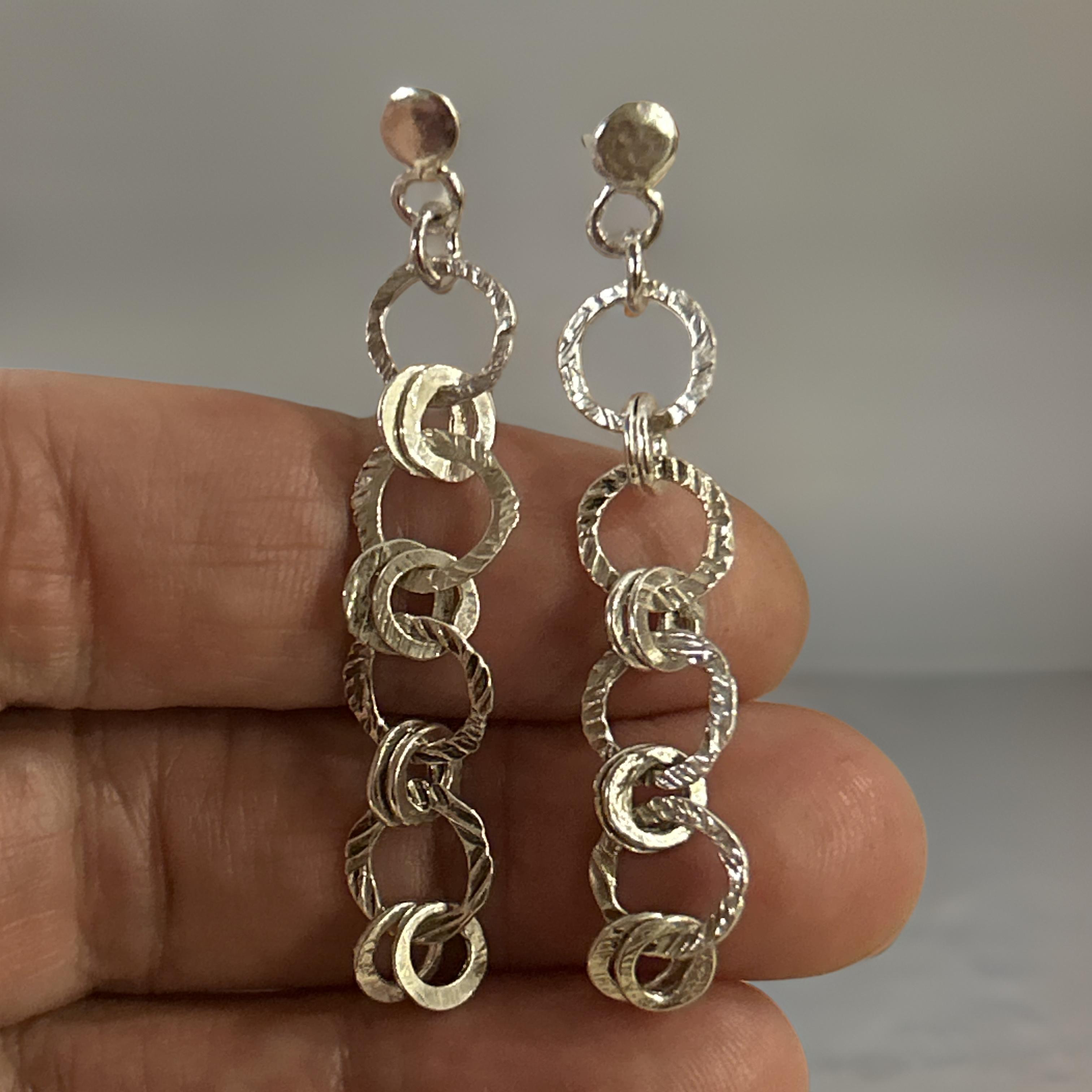 Silver chain dangle earrings