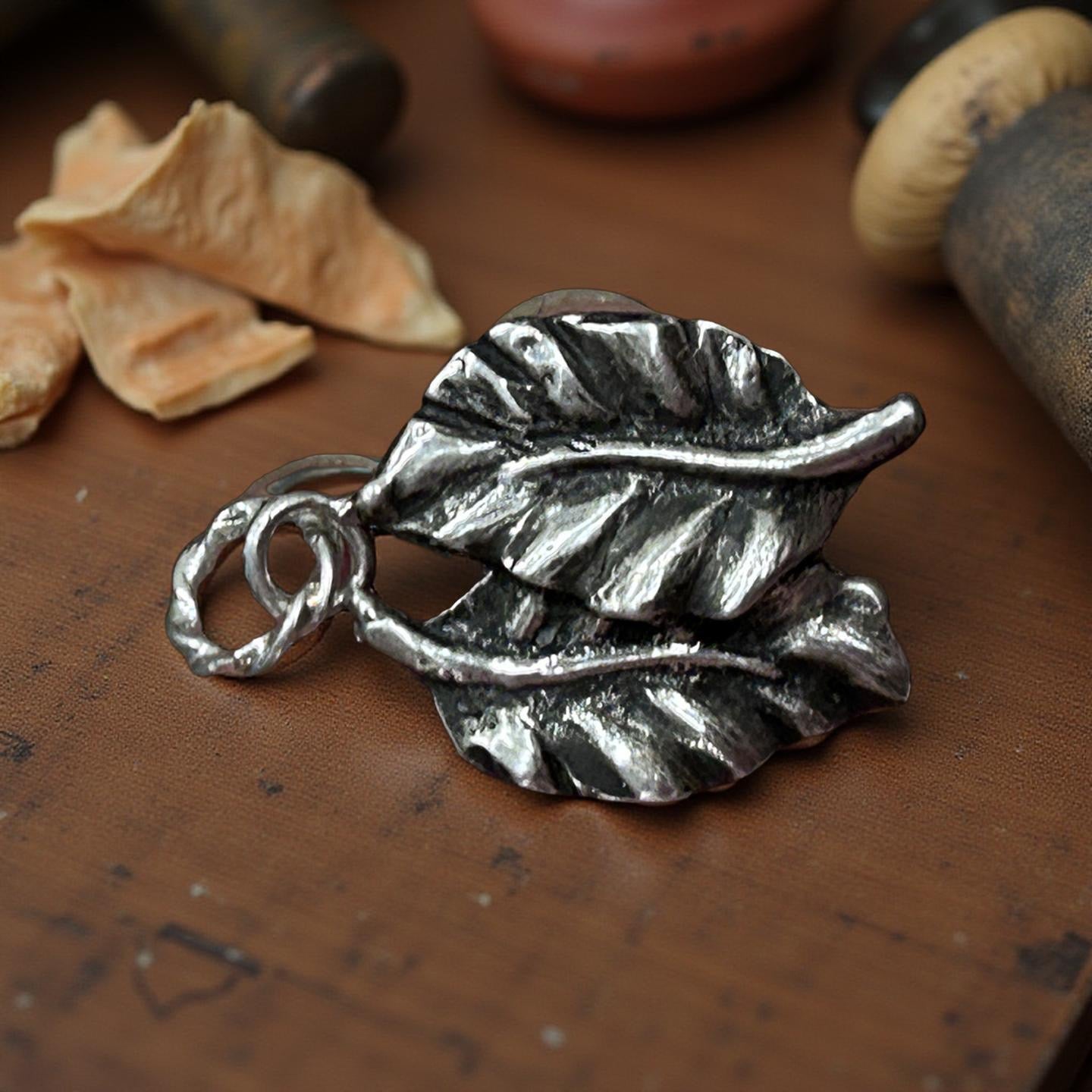 Handcrafted Sterling Silver Leaf Pendant – Nature-Inspired Botanical Necklace