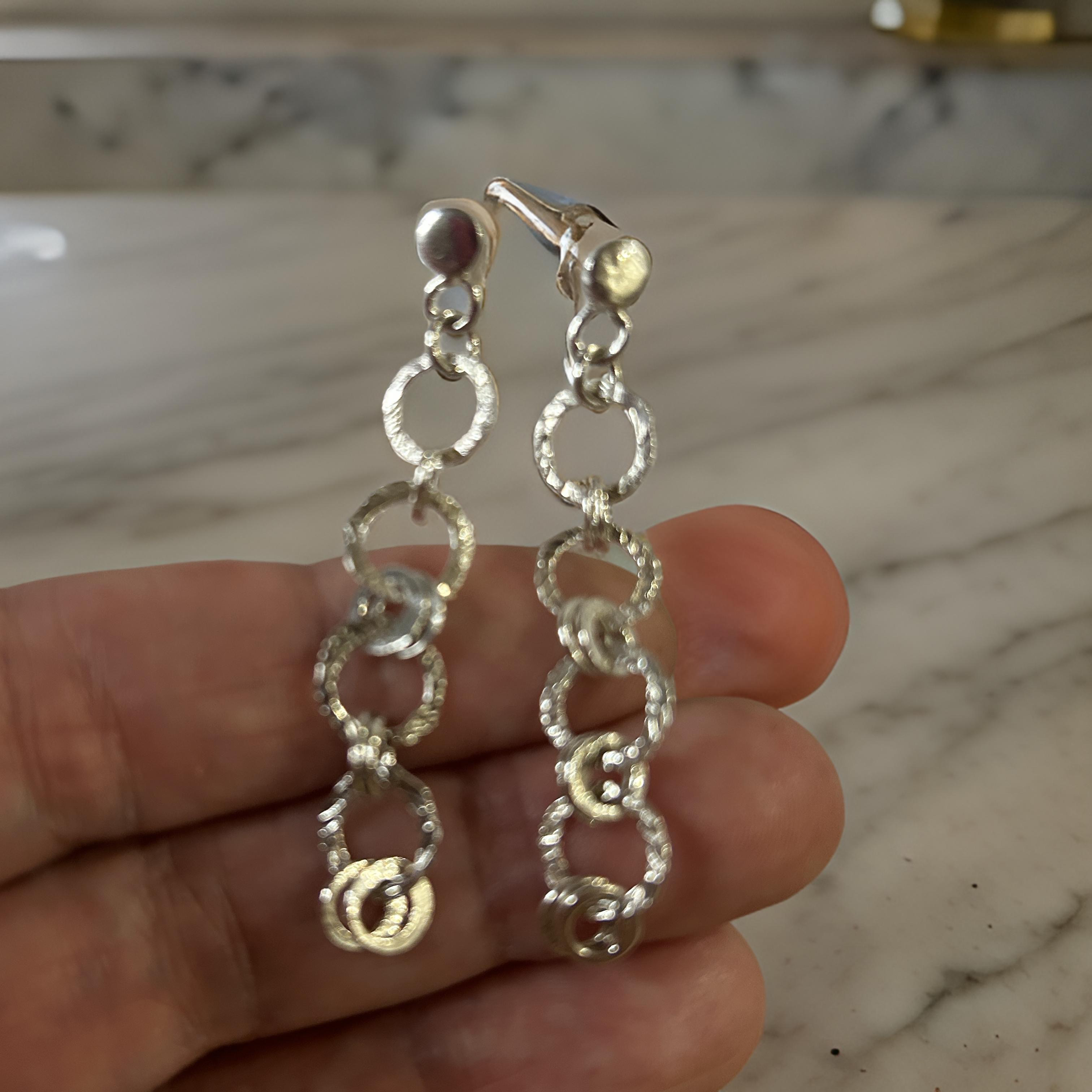 Silver chain dangle earrings