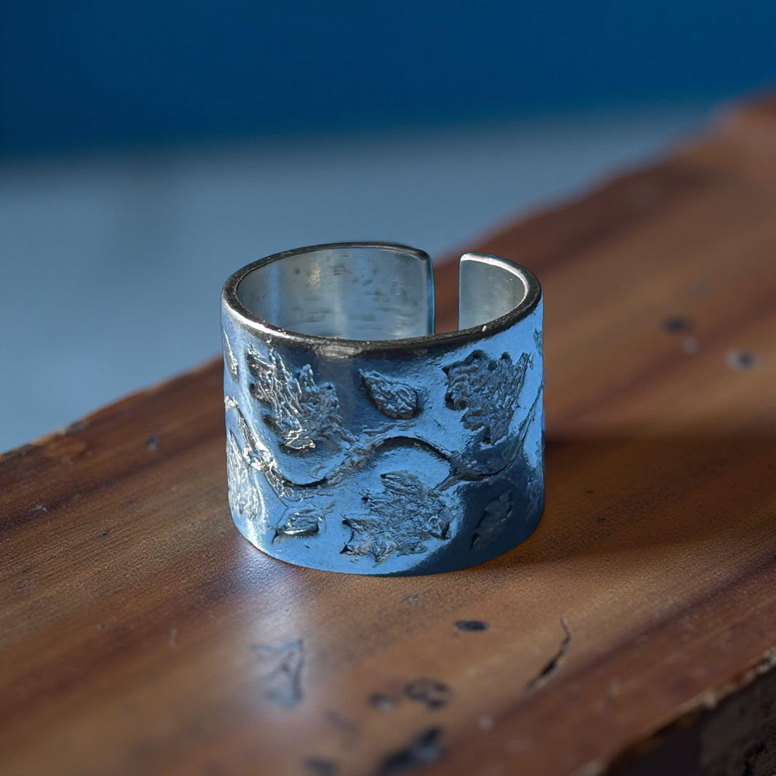 Handmade Fine Silver 999 Ring Wide Band Adjustable Ring