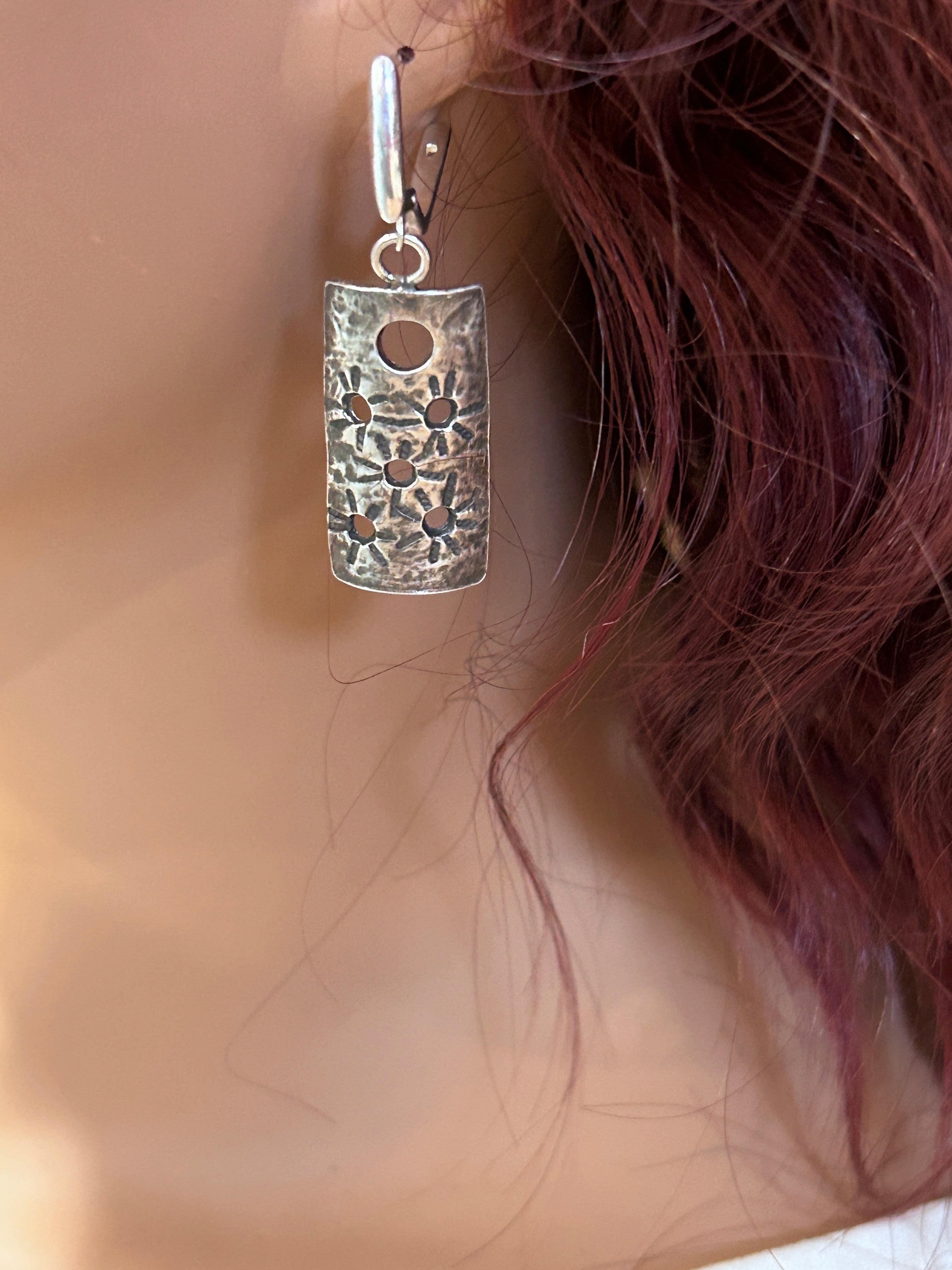 Handmade Sterling Silver Textured Dangle Earrings | Artisan Jewelry for Women