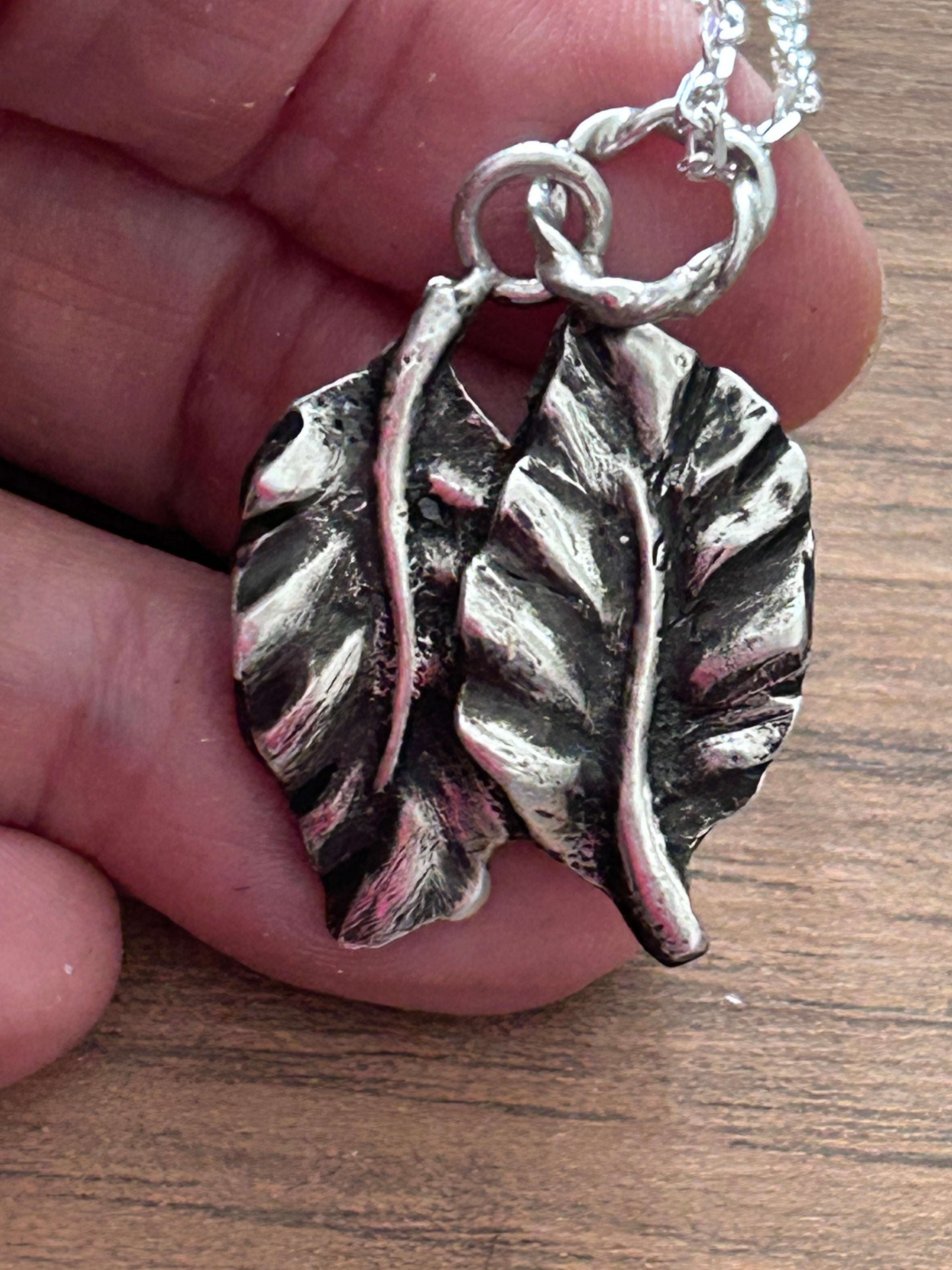 Handcrafted Sterling Silver Leaf Pendant – Nature-Inspired Botanical Necklace