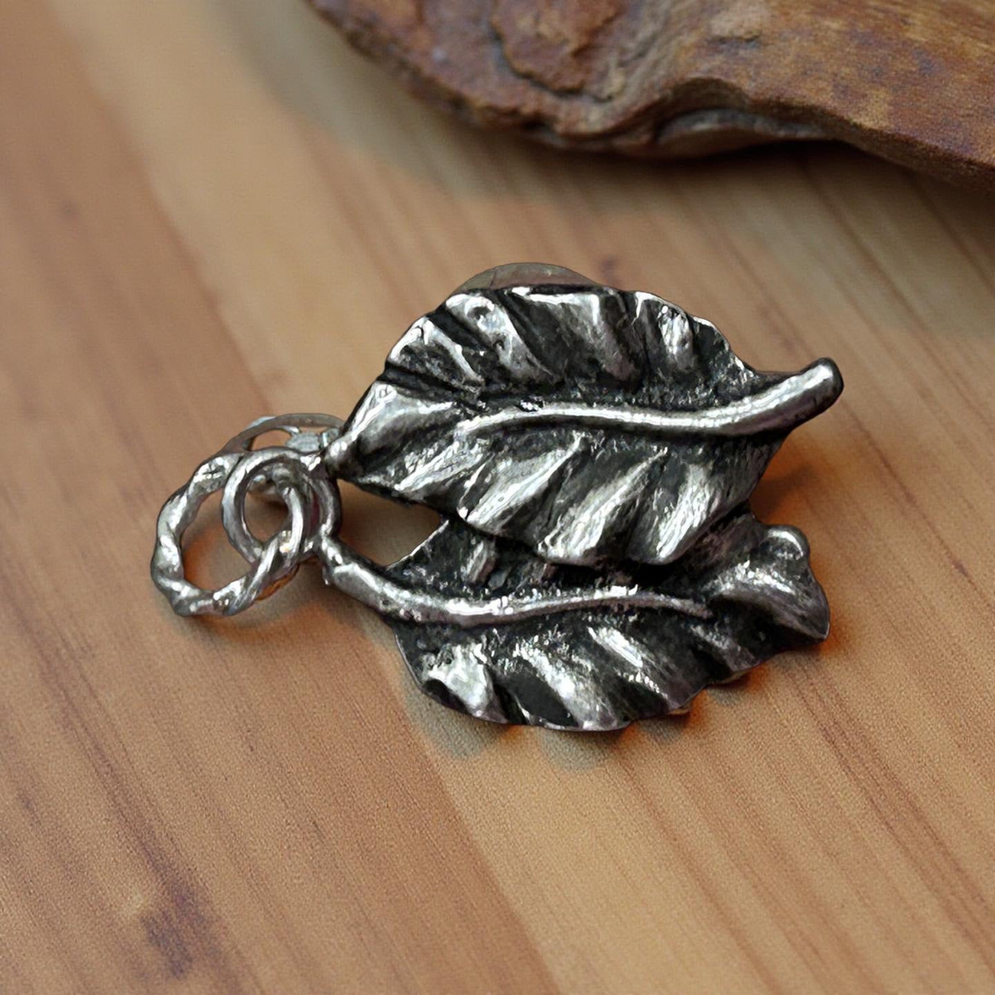 Handcrafted Sterling Silver Leaf Pendant – Nature-Inspired Botanical Necklace