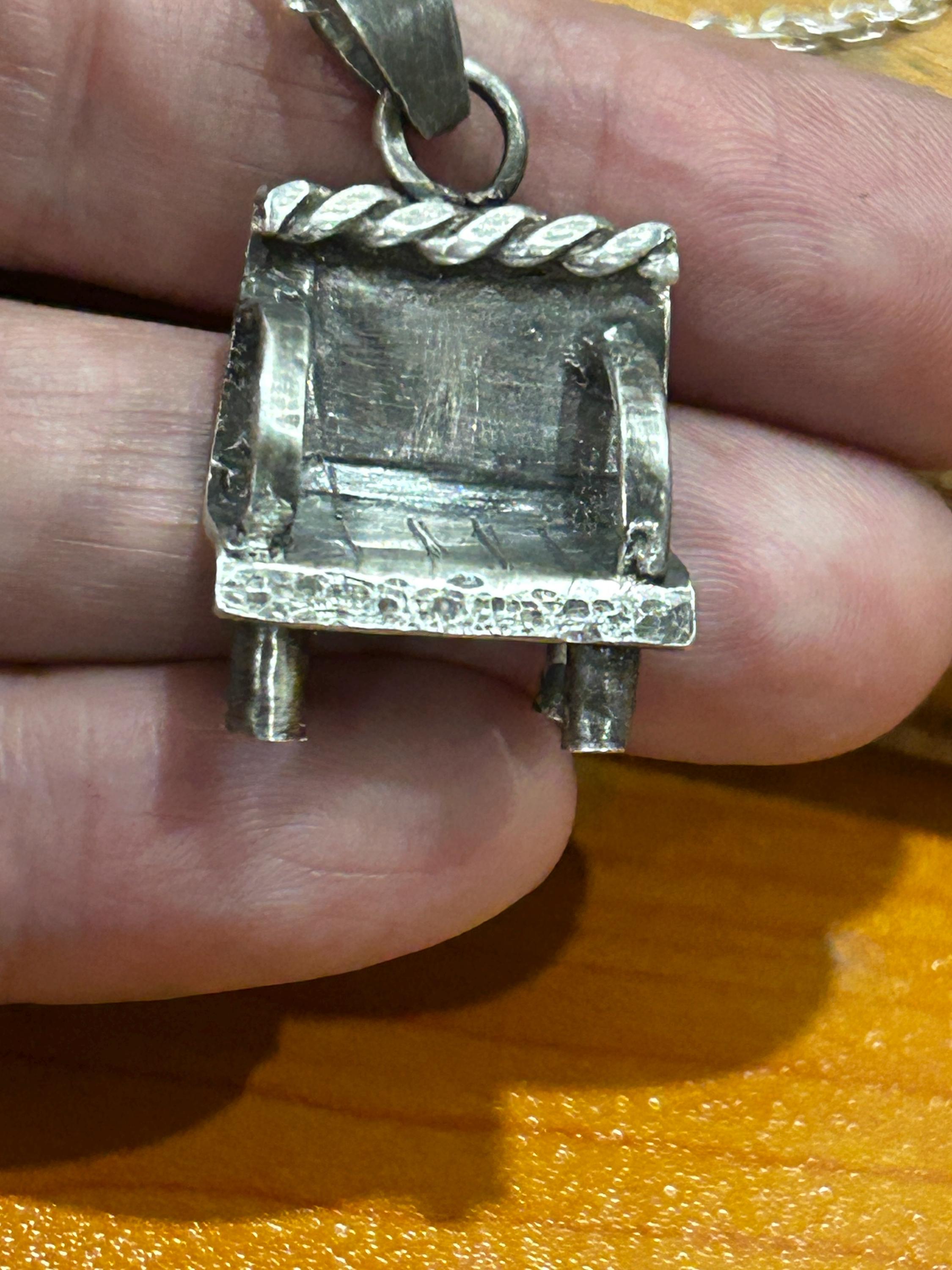 Handmade Sterling Silver Artisan Chair Pendant Necklace