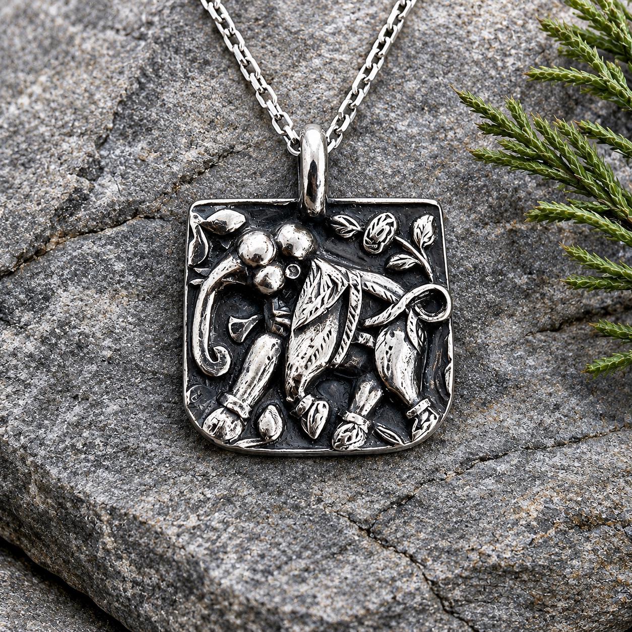 Handmade 999 Fine Silver Botanical Pendant Necklace – Nature Inspired Organic Design