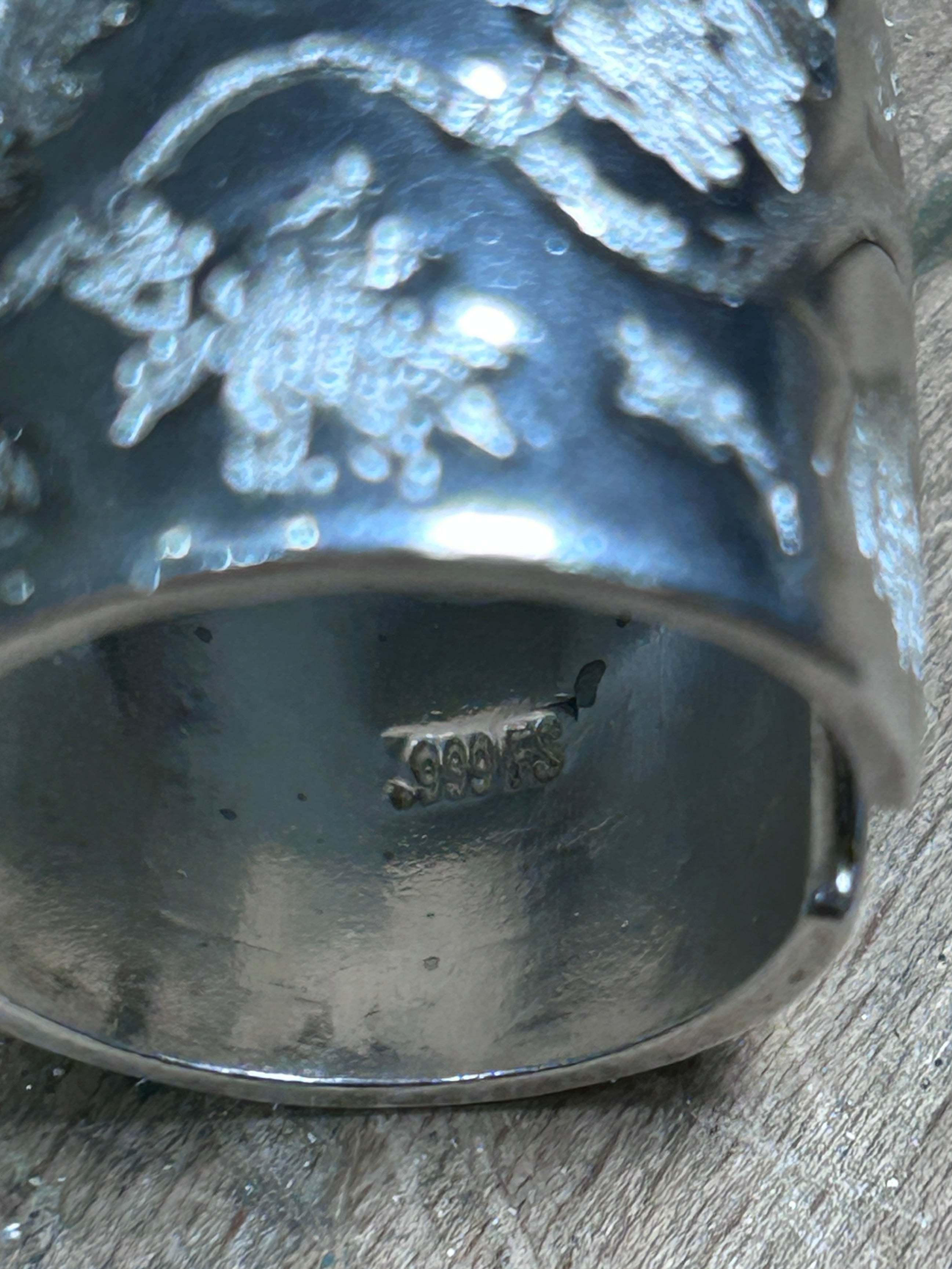 Handmade Fine Silver 999 Ring Wide Band Adjustable Ring