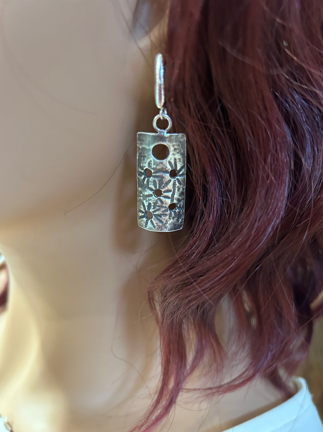 Handmade Sterling Silver Textured Dangle Earrings | Artisan Jewelry for Women