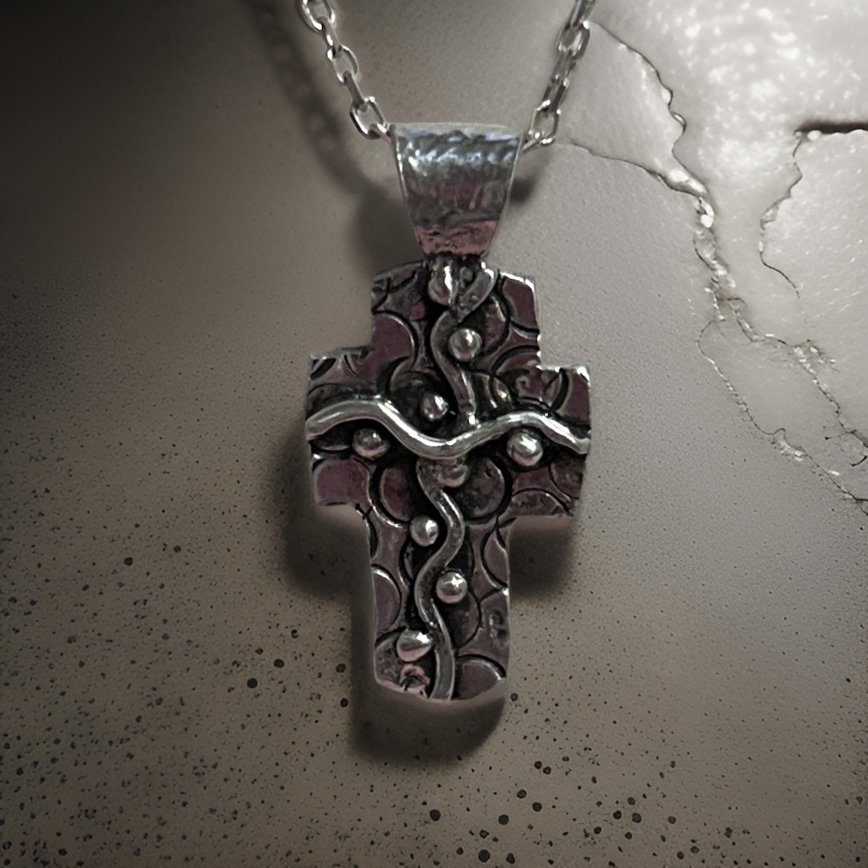 Artisan Sterling Cross Necklace