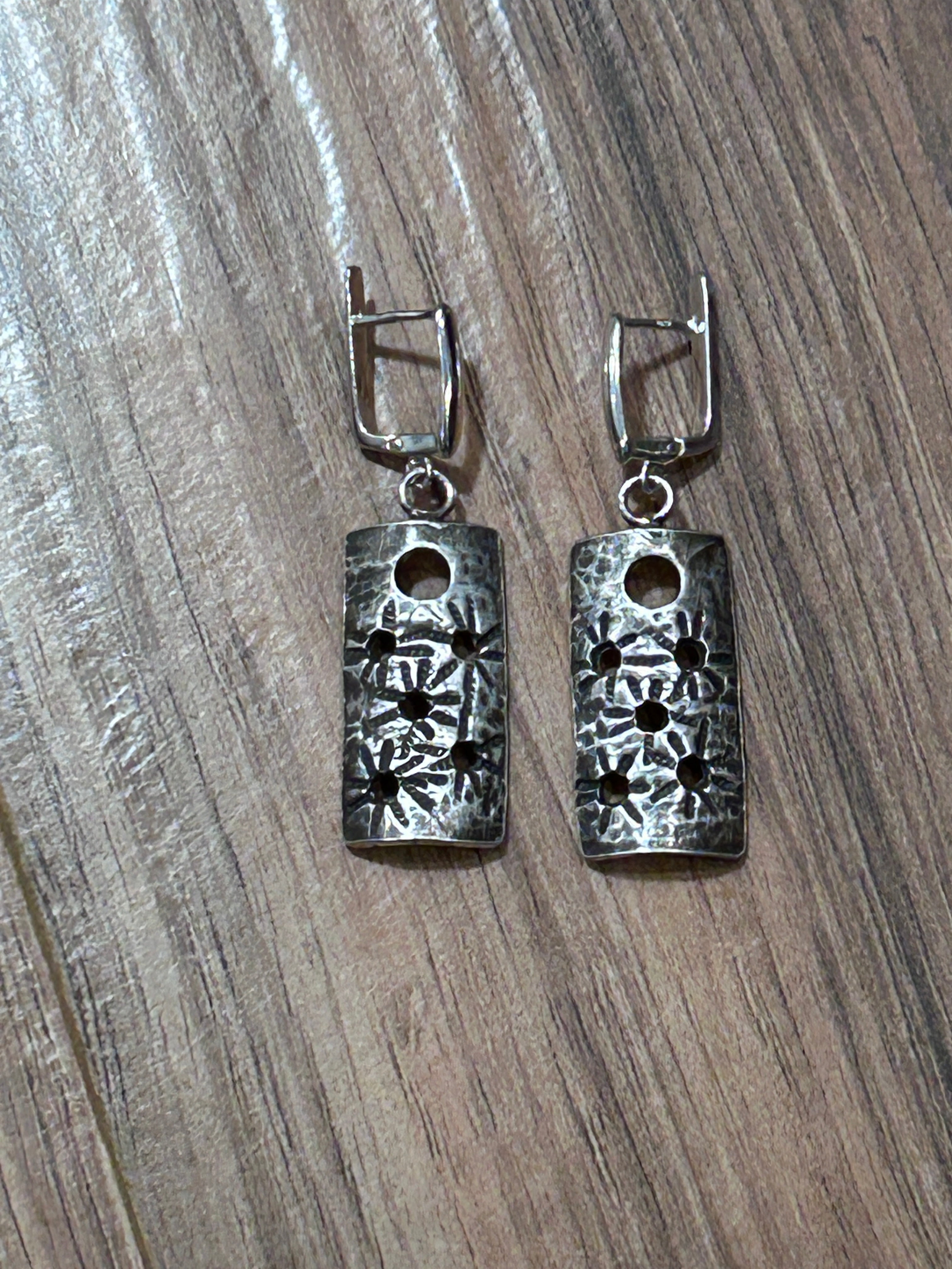 Handmade Sterling Silver Textured Dangle Earrings | Artisan Jewelry for Women
