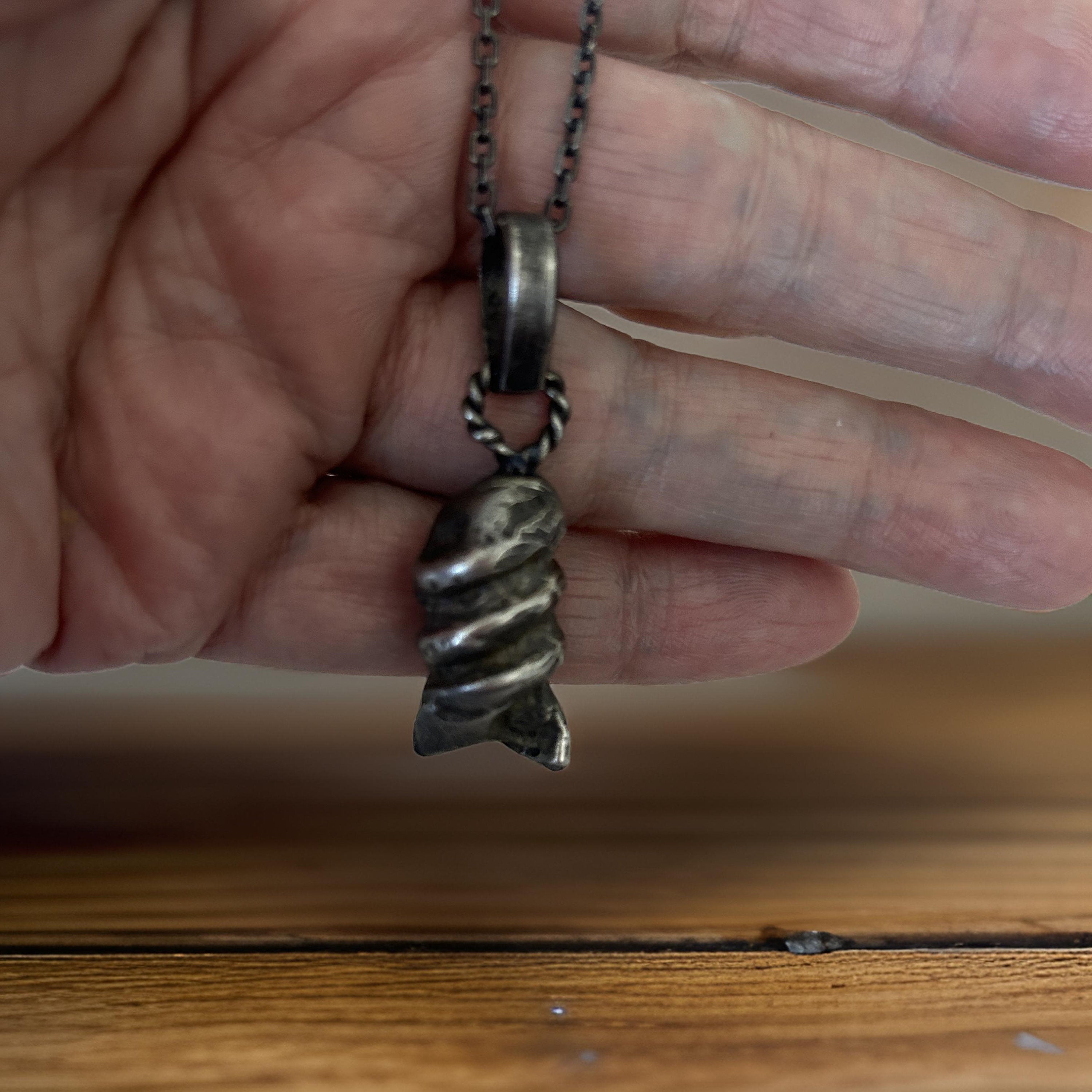 Sterling Silver Oxidized Spiral Men&