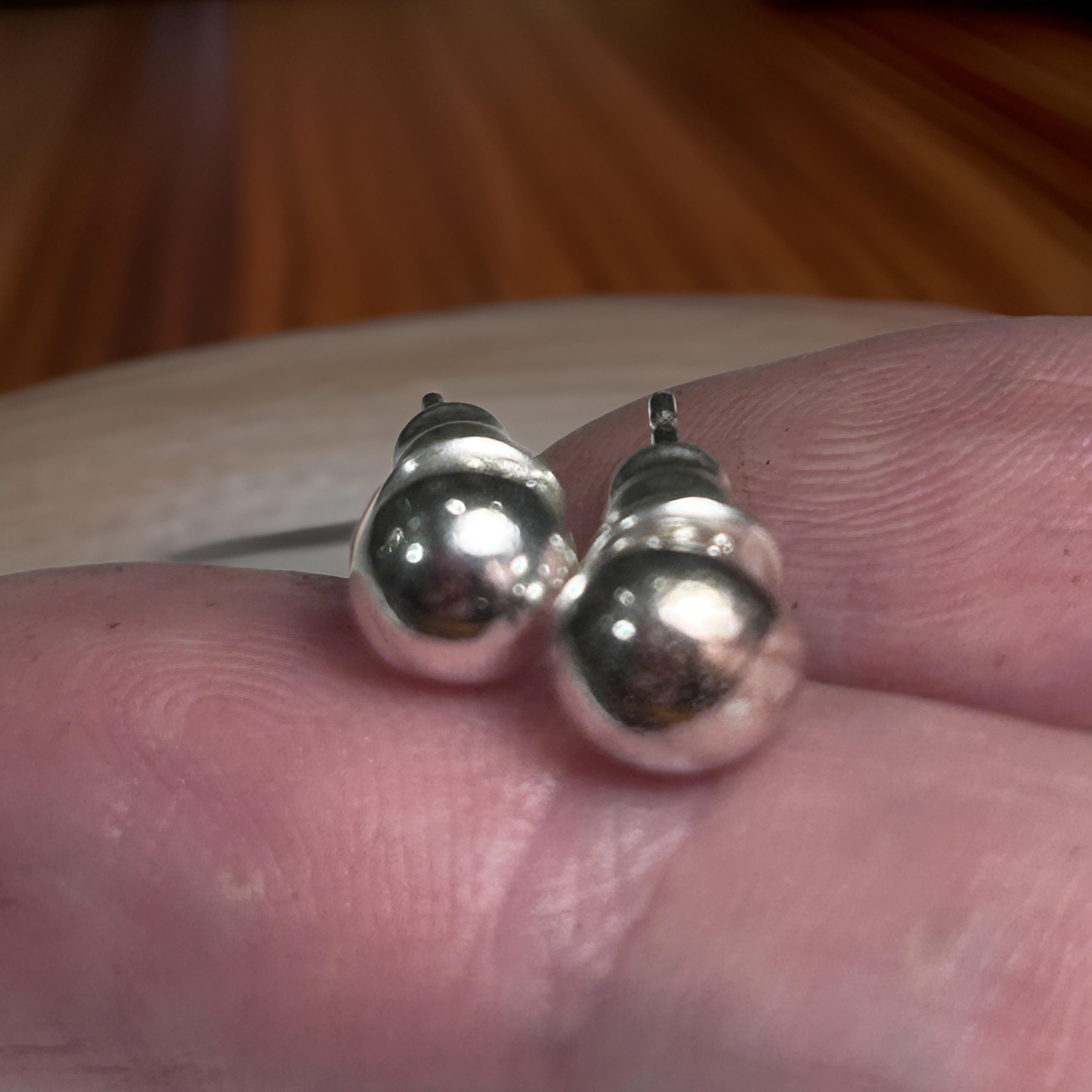 Minimalist Ball Stud Earrings- 925 Sterling Silver