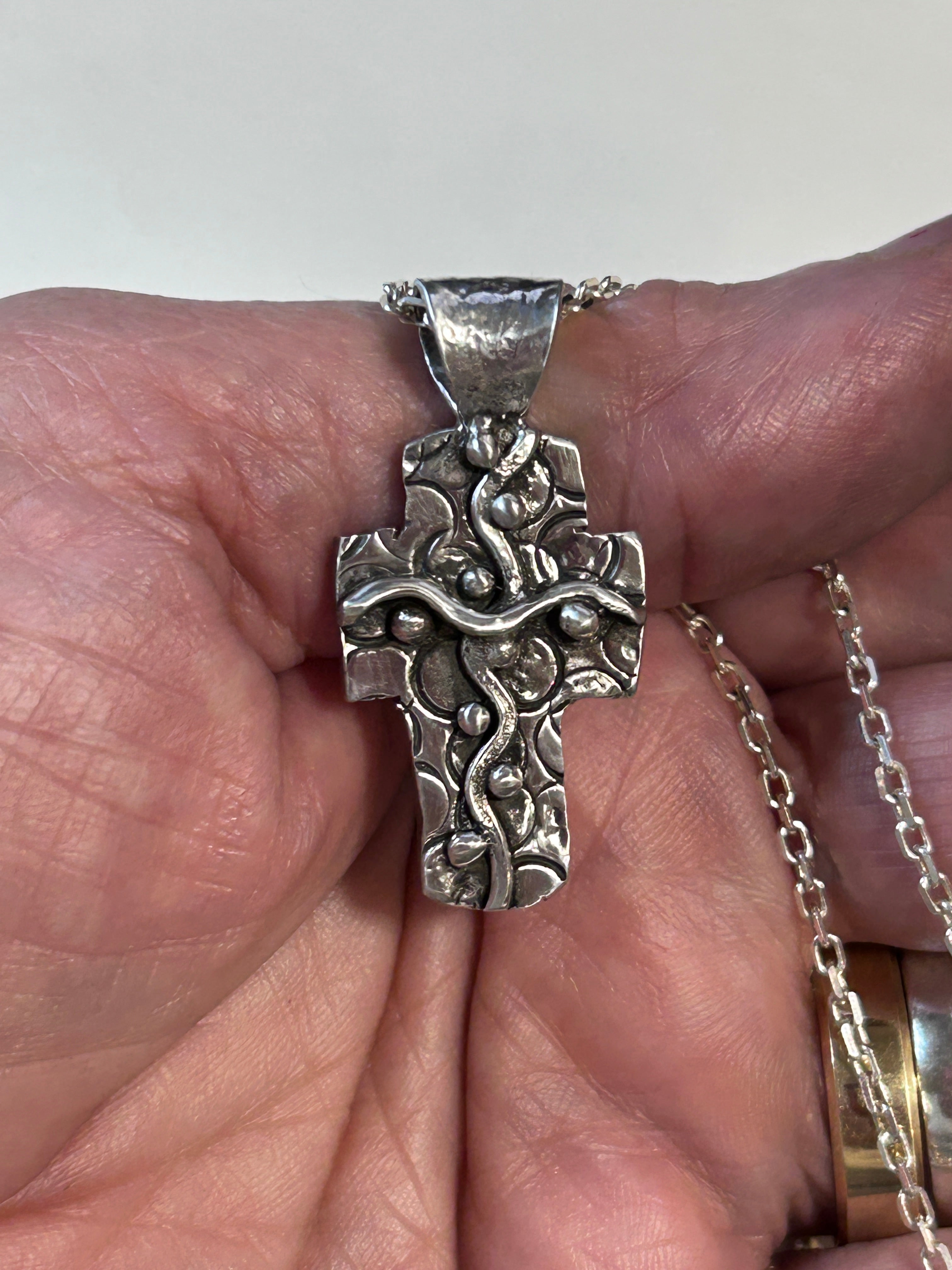Artisan Sterling Cross Necklace