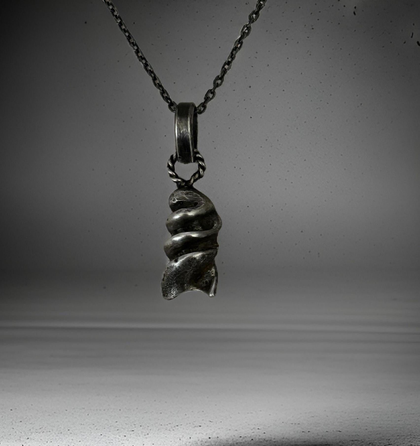 Sterling Silver Oxidized Spiral Men&