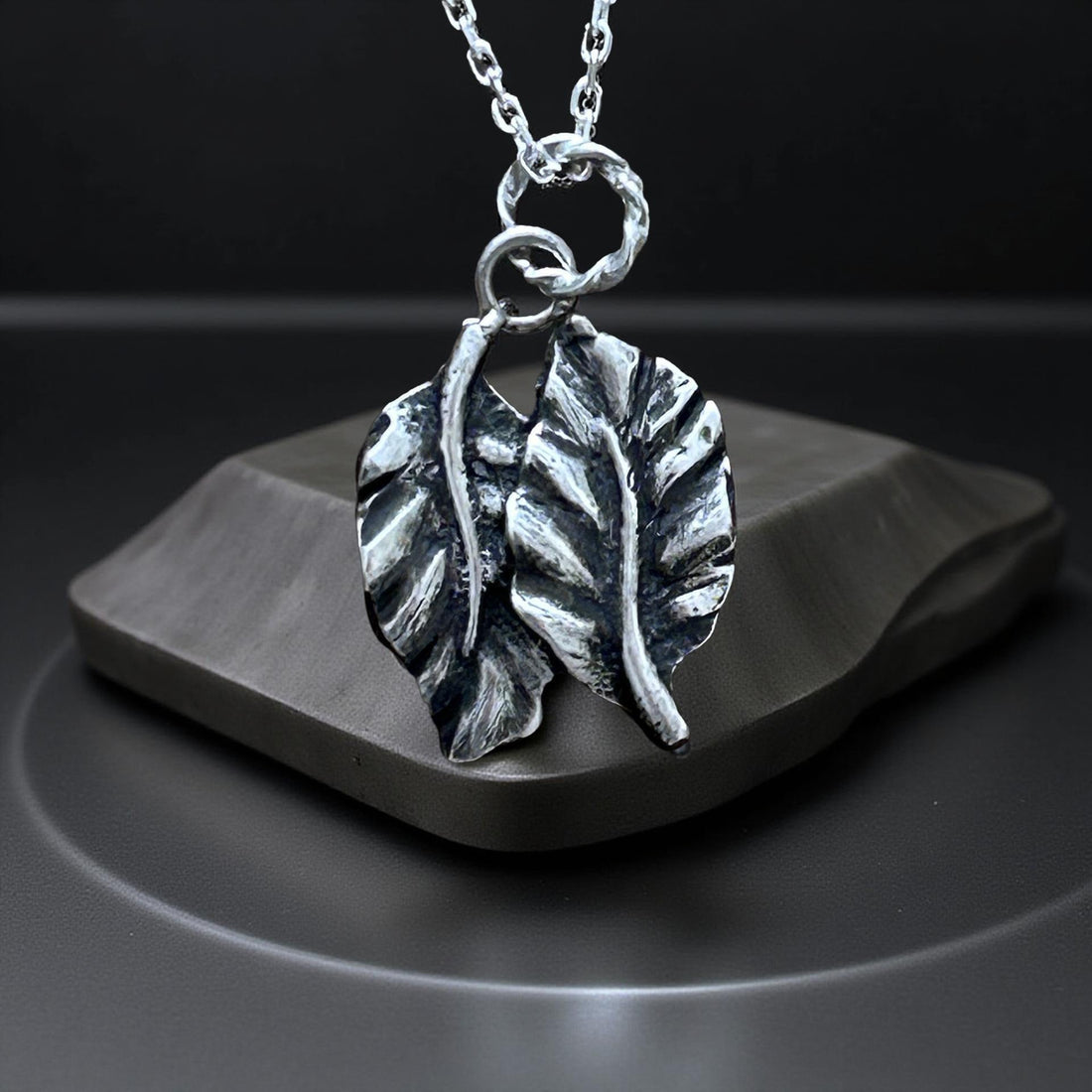 Handcrafted Sterling Silver Leaf Pendant – Nature-Inspired Botanical Necklace