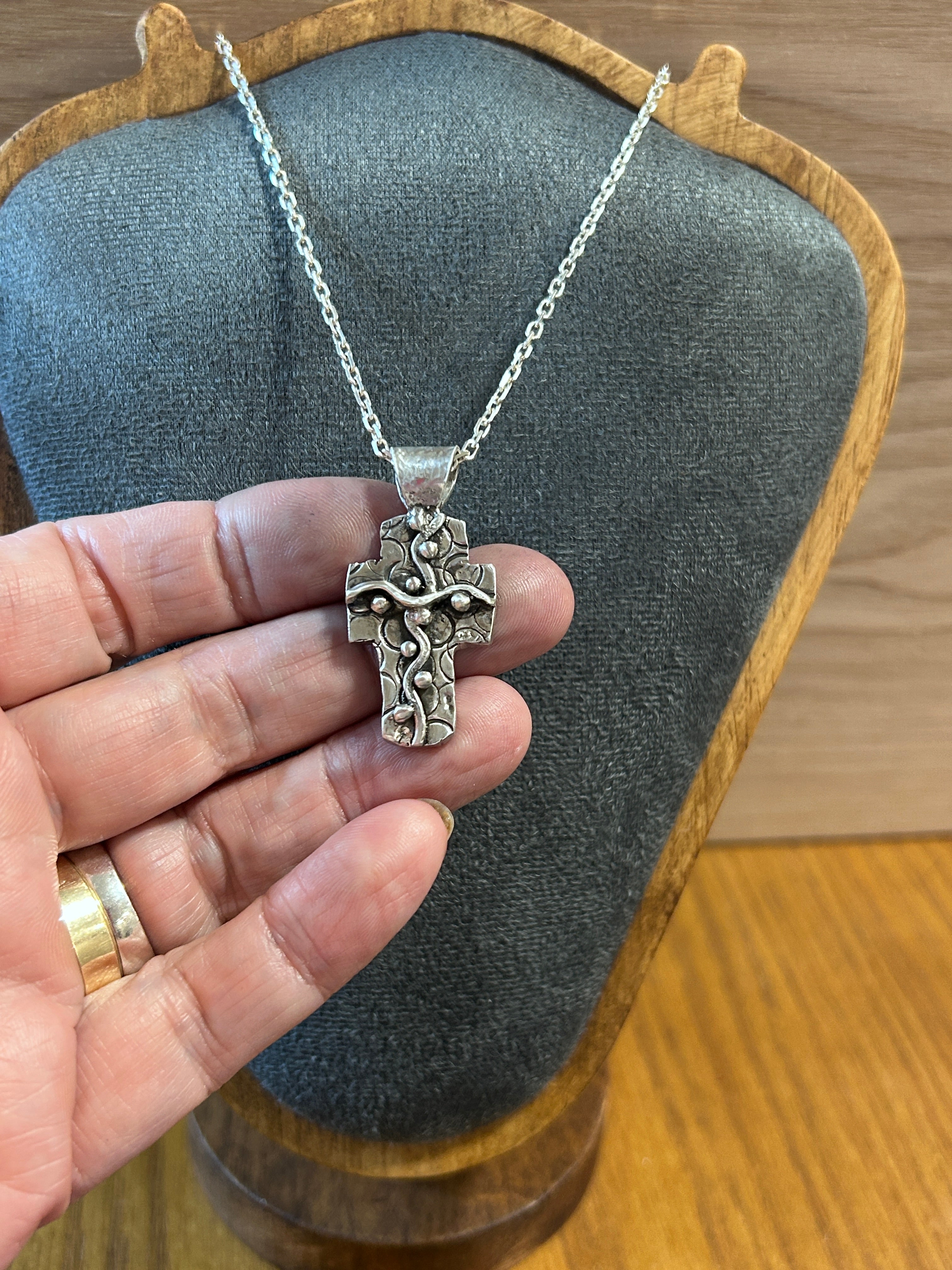 Artisan Sterling Cross Necklace