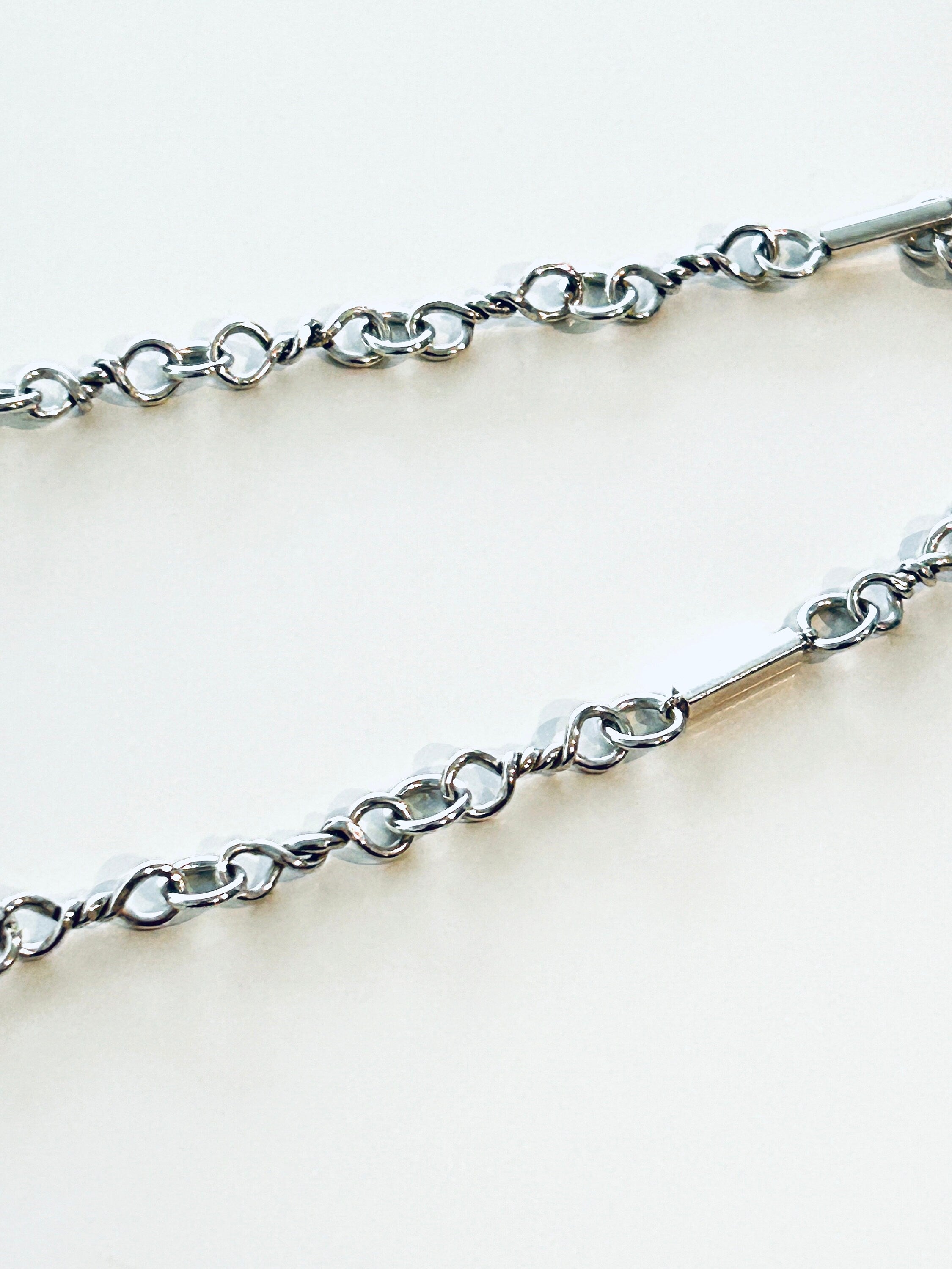 Hand-Twisted Sterling Silver Chain Necklace – 18-Inch Artisan 925 Links