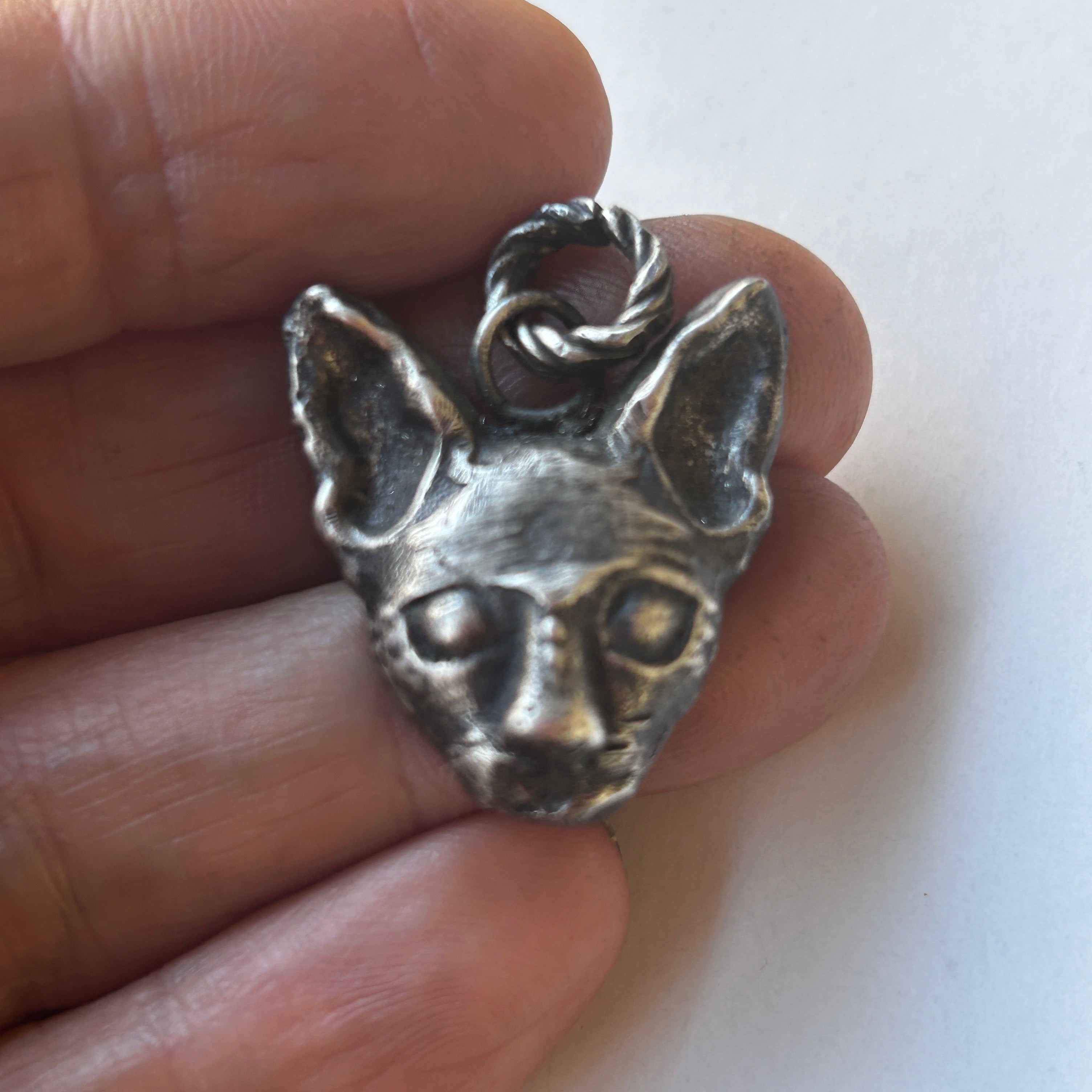 Sphinx Cat Pendant | Sterling Silver