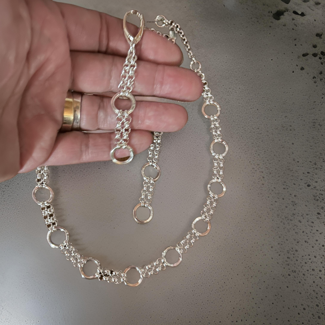 Adjustable Sterling Silver Circle Necklace & Earrings – Bracelet Option – Custom Elegant Gift for Her