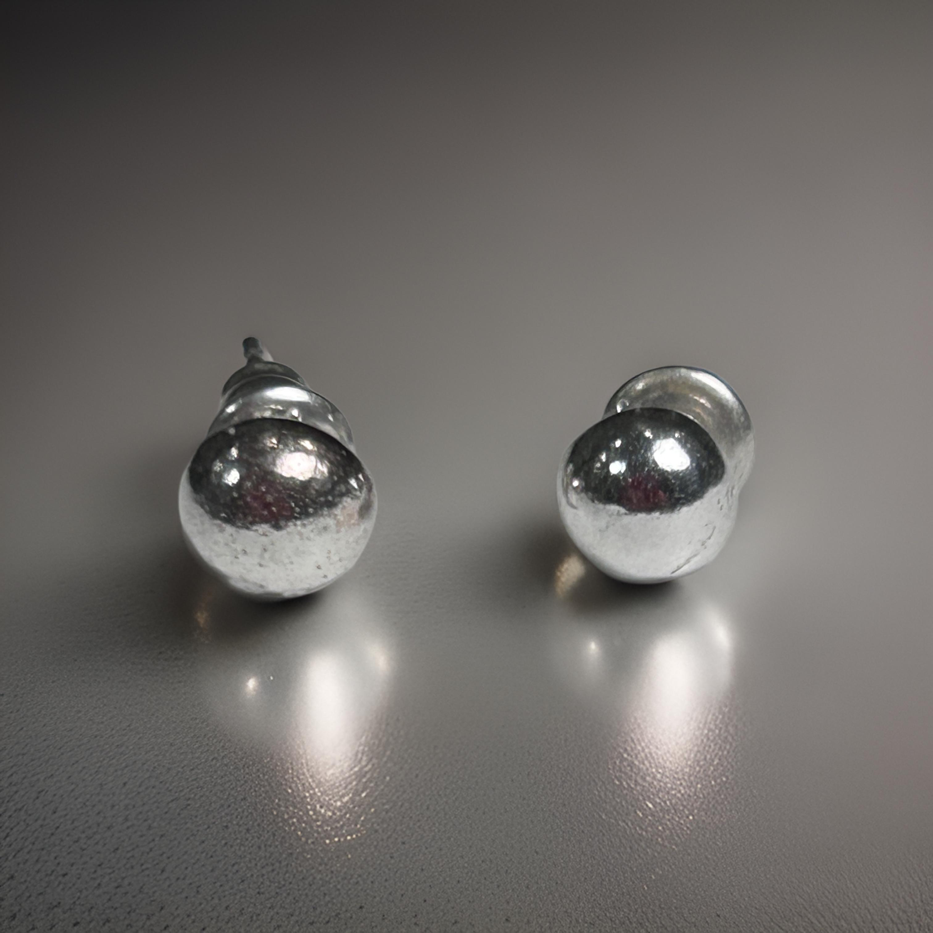 Minimalist Ball Stud Earrings- 925 Sterling Silver
