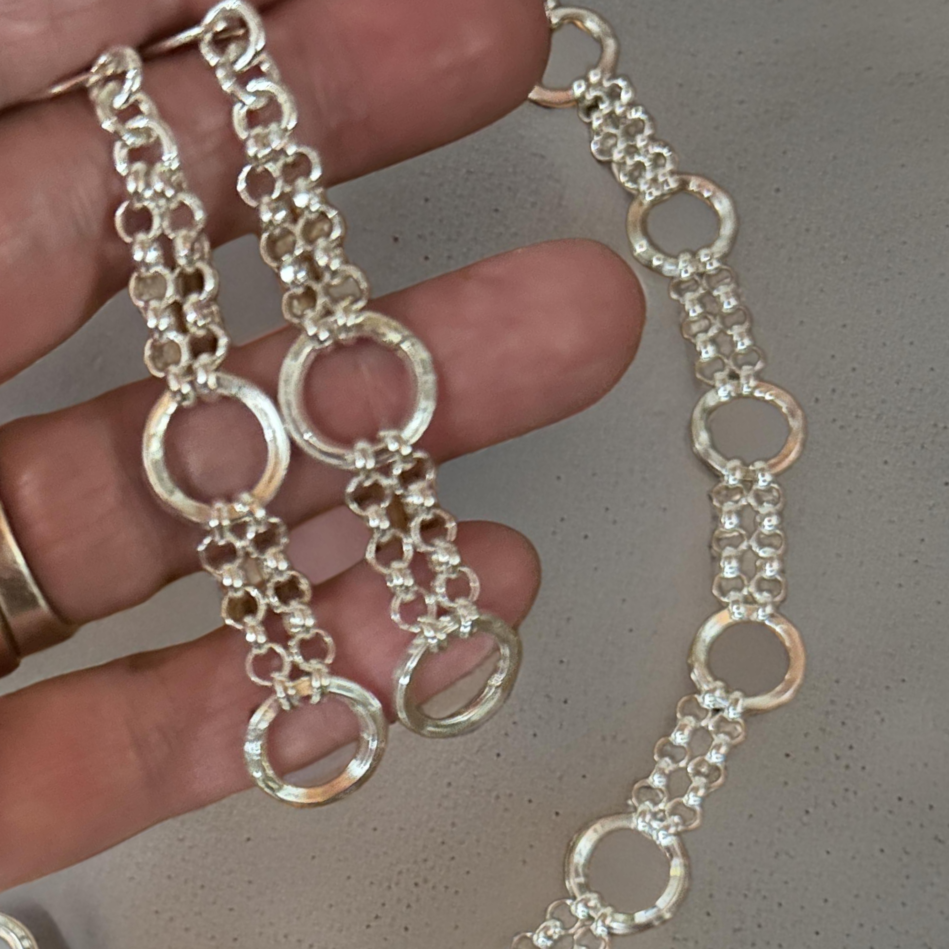 Adjustable Sterling Silver Circle Necklace & Earrings – Bracelet Option – Custom Elegant Gift for Her