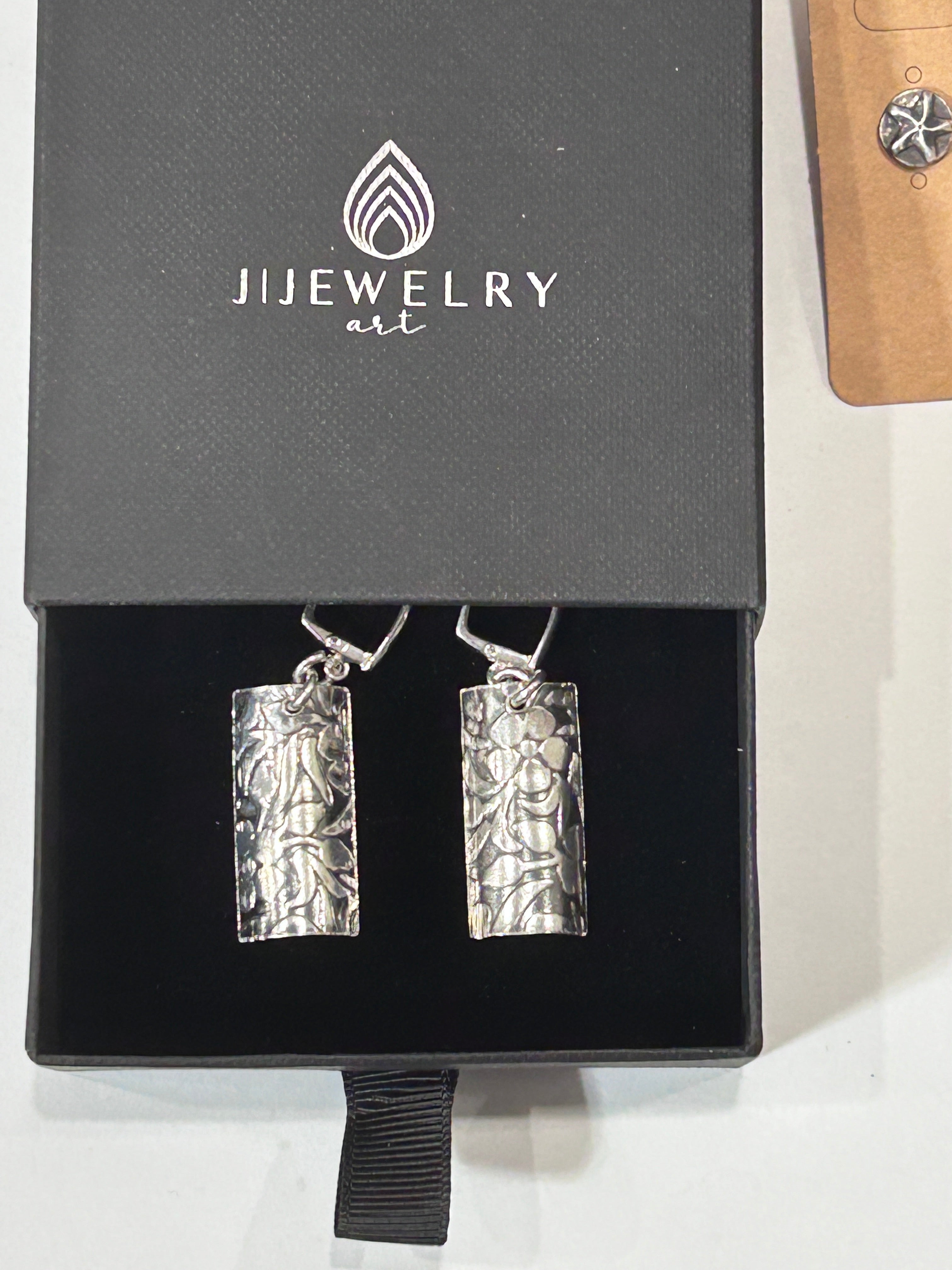 Sterling Silver Floral Bar Earrings – Handcrafted, Elegant & Unique