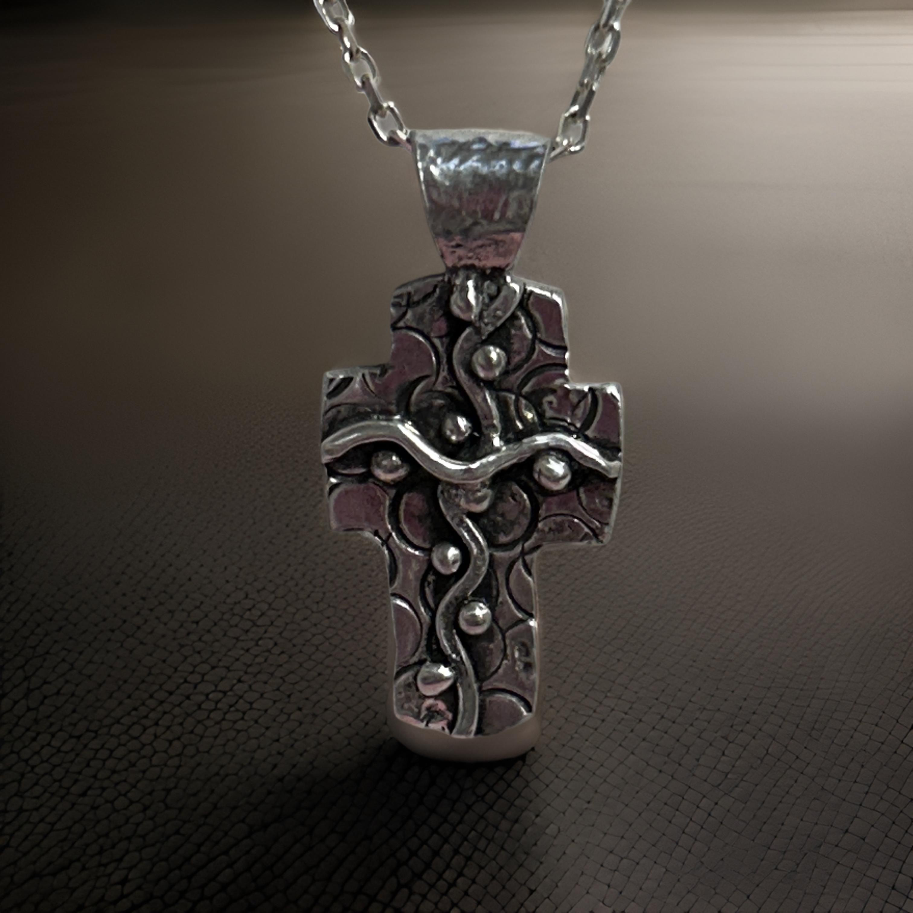 Artisan Sterling Cross Necklace
