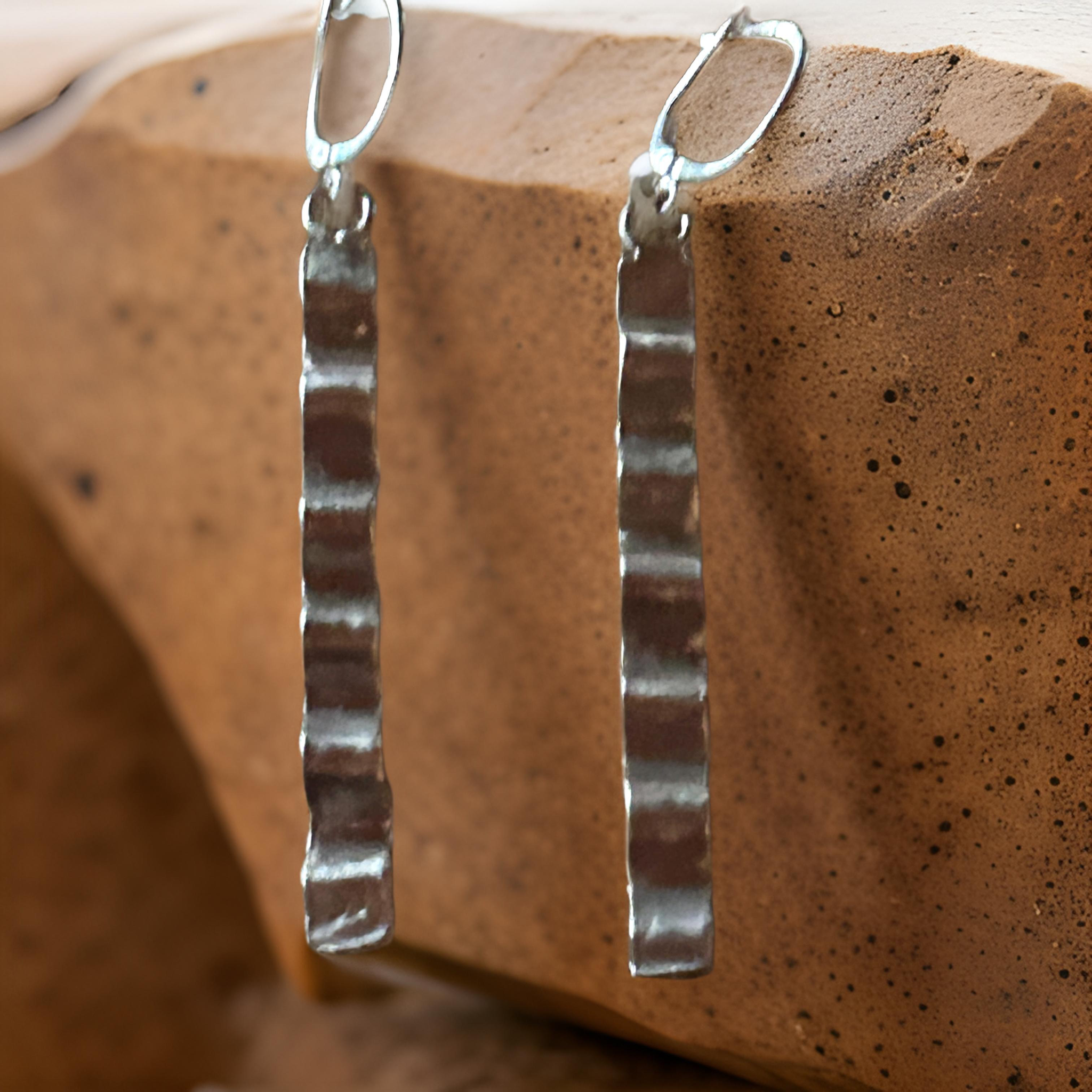 Elegant 999 Fine Silver Textured Drop Earrings - Handmade & Unique