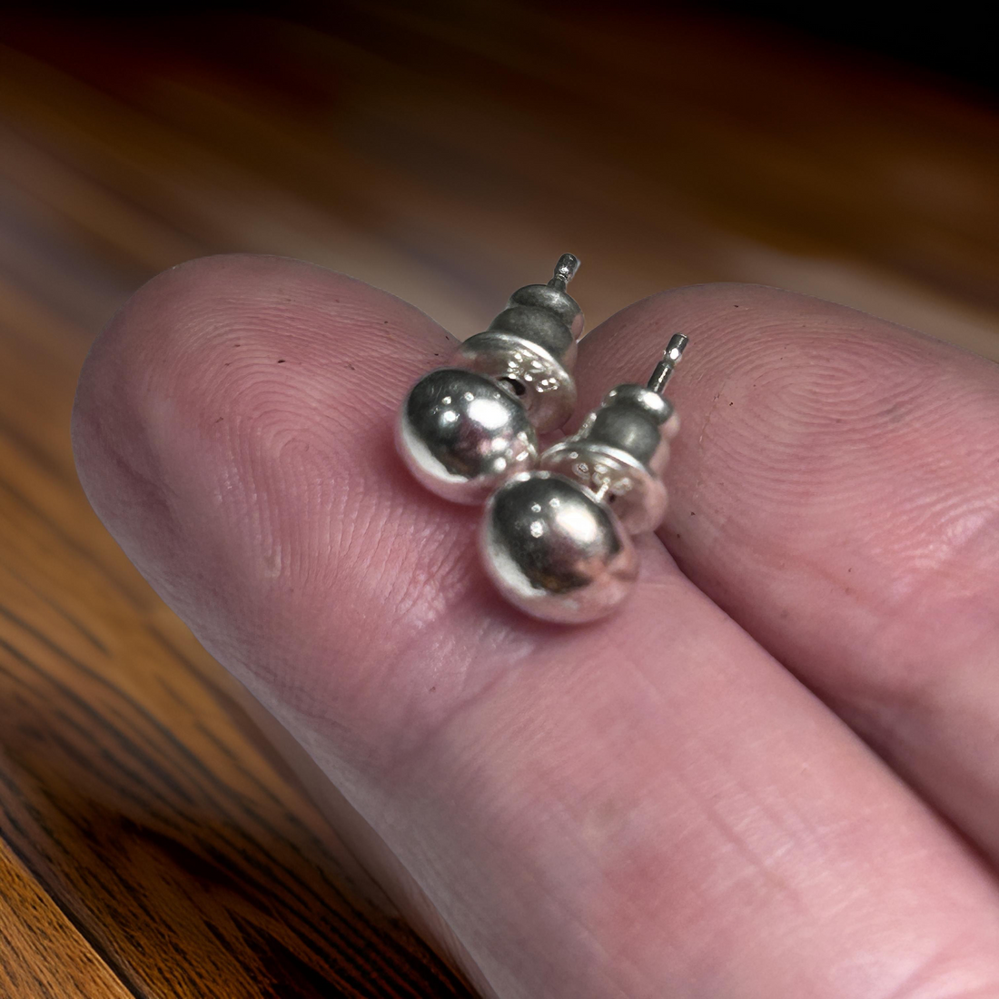 Minimalist Ball Stud Earrings- 925 Sterling Silver