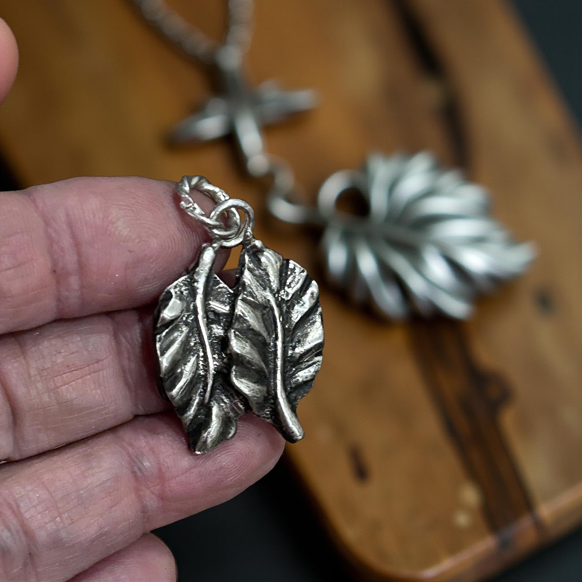 Handcrafted Sterling Silver Leaf Pendant – Nature-Inspired Botanical Necklace