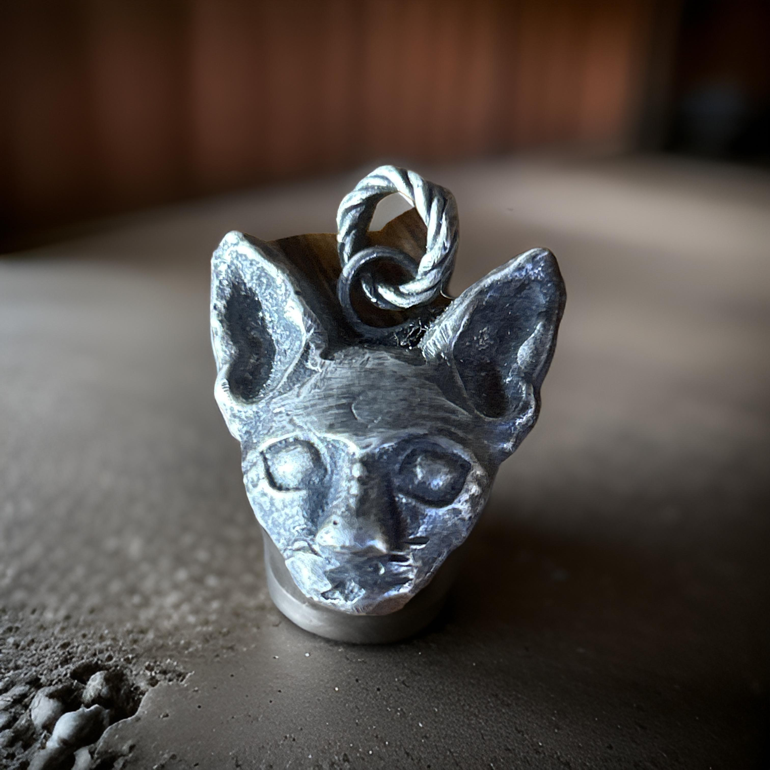 Sphinx Cat Pendant | Sterling Silver