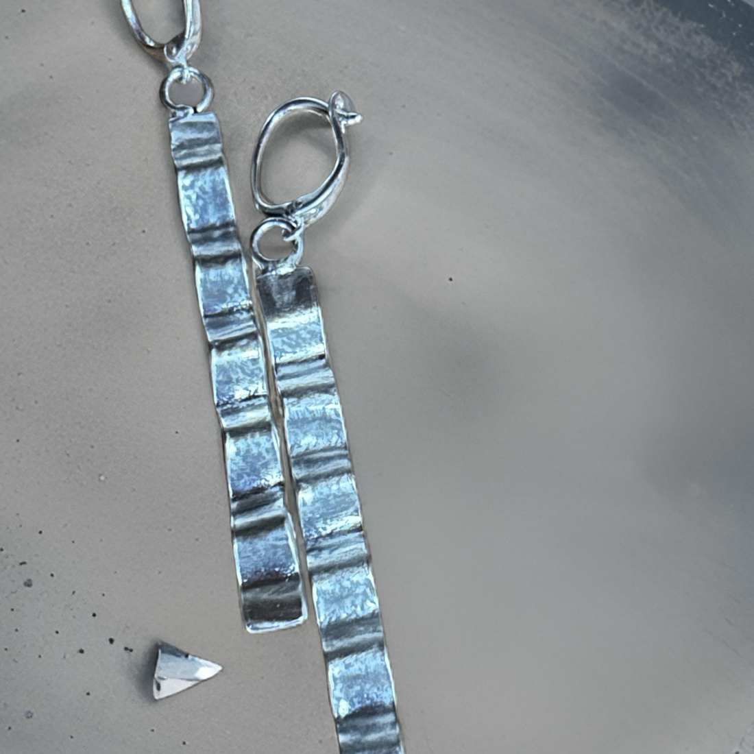 Elegant 999 Fine Silver Textured Drop Earrings - Handmade & Unique