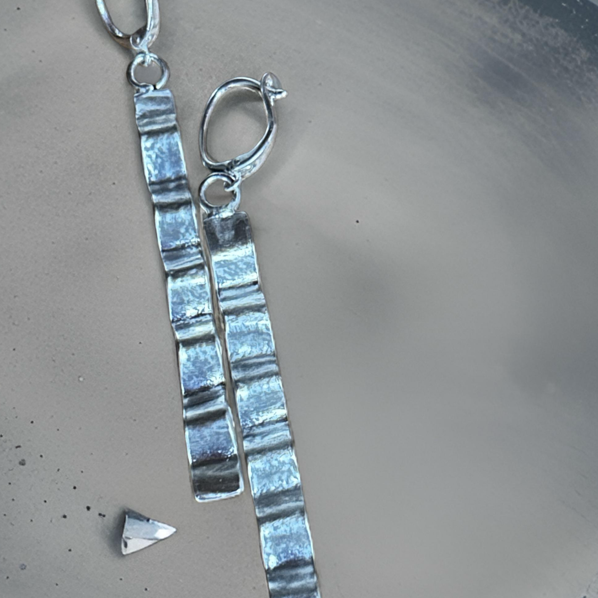 Elegant 999 Fine Silver Textured Drop Earrings - Handmade & Unique