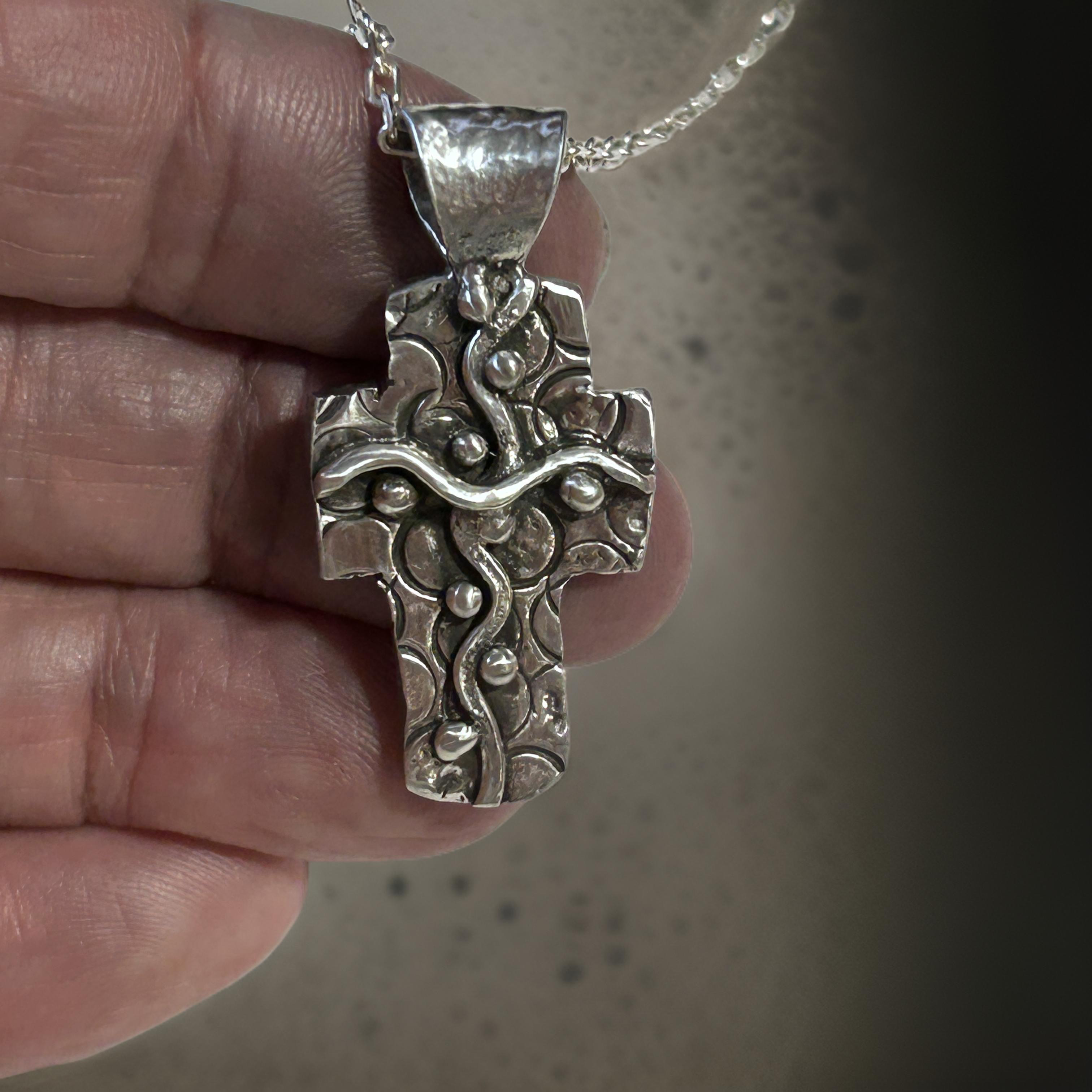 Artisan Sterling Cross Necklace