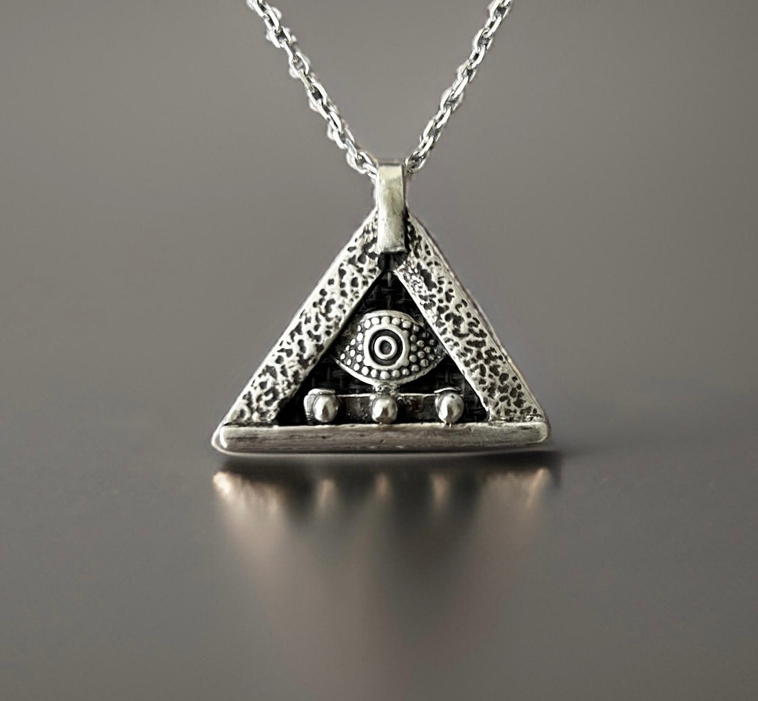 Egyptian Necklace Sterling Silver Evil Eye