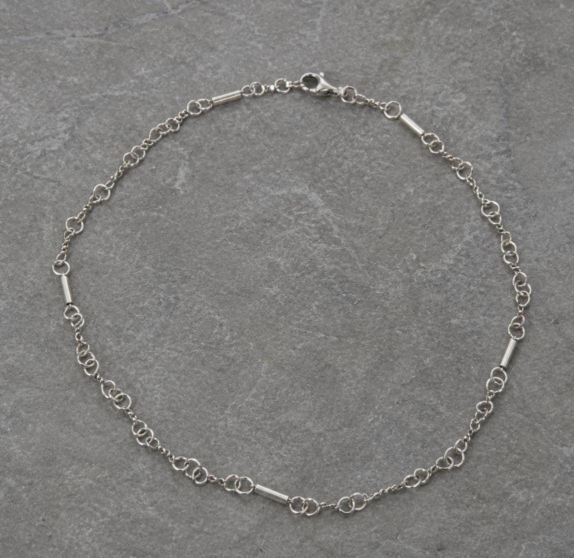 Hand-Twisted Sterling Silver Chain Necklace – 18-Inch Artisan 925 Links