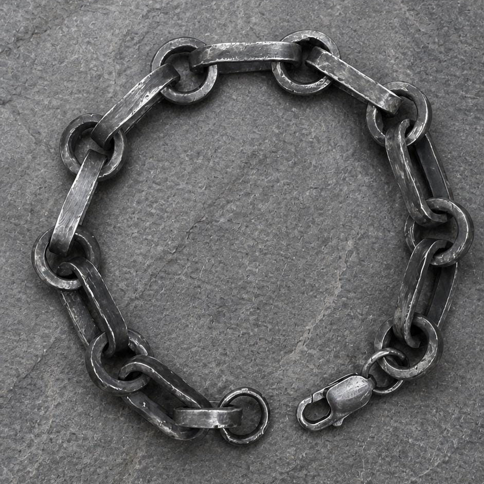 Chain Bracelet | Oxidized Rustic Industrial Men’s Jewelry