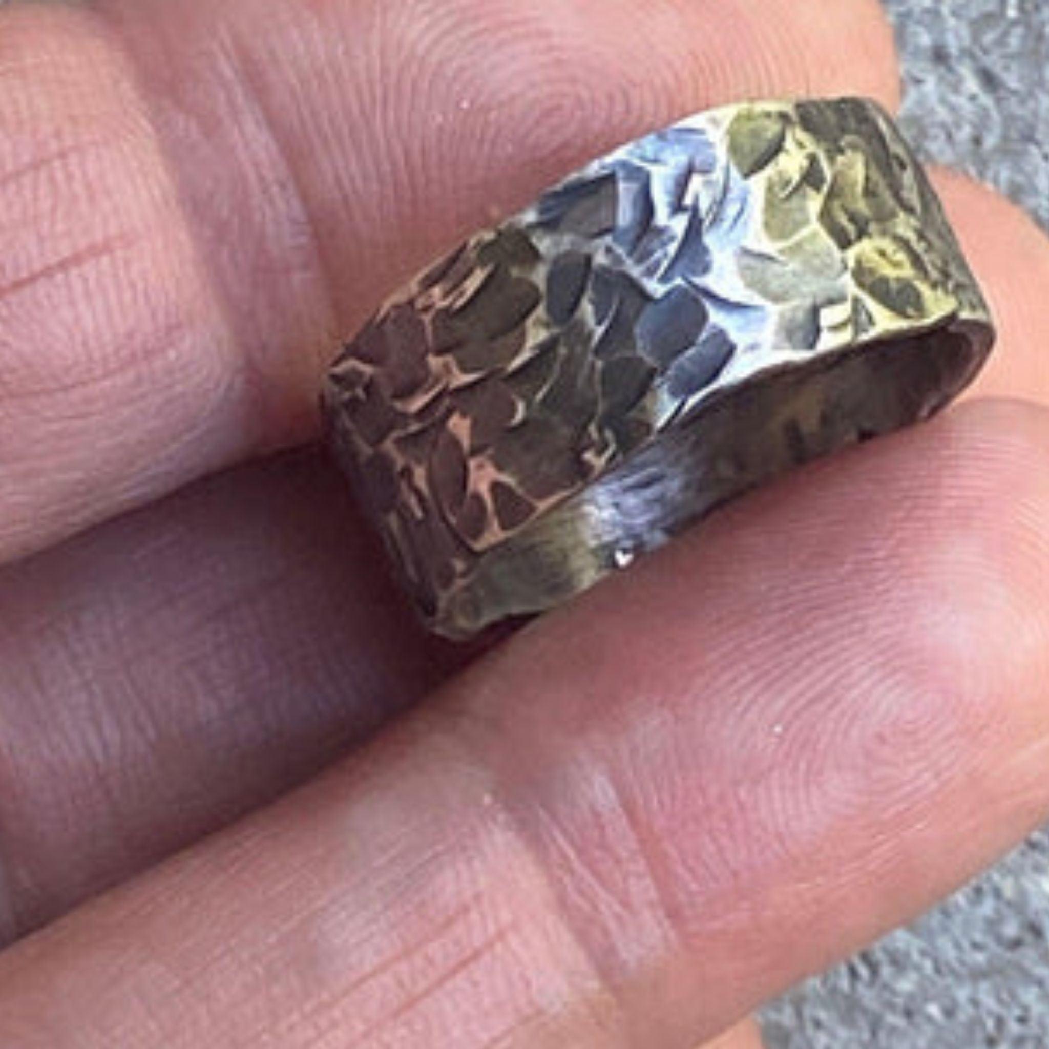 Artisan Rustic Band Ring - Band Ring With Hammered | JJewelryArt