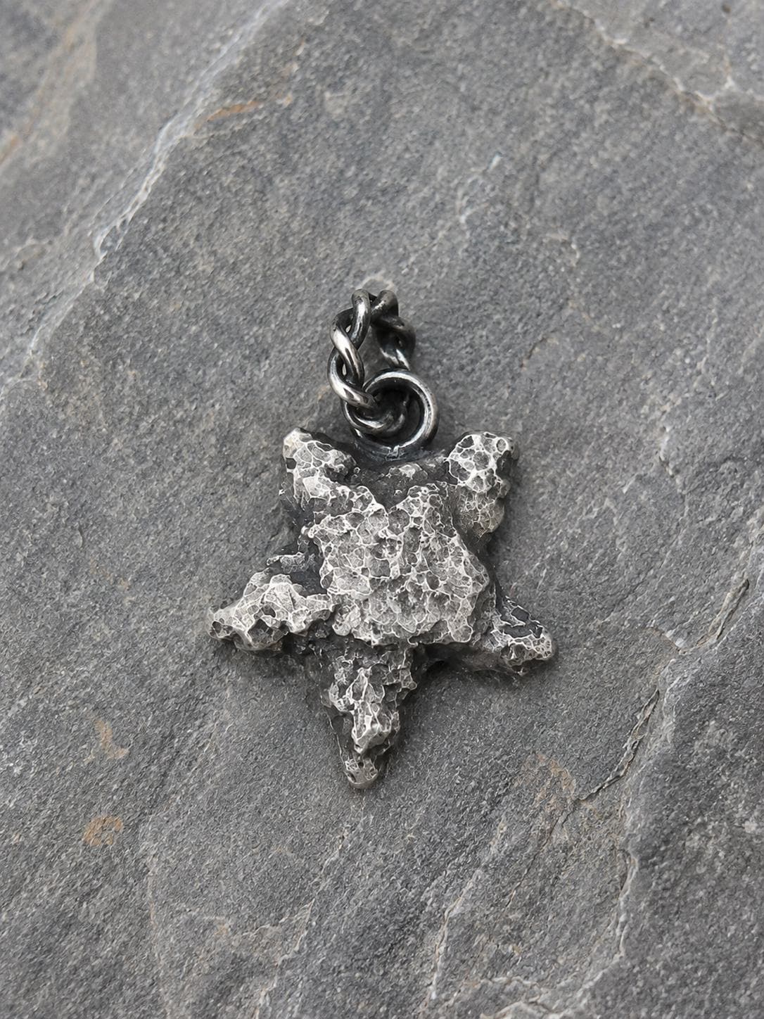 Handmade Sterling Silver Star – Unique One of a Kind Rustic Pendant Only