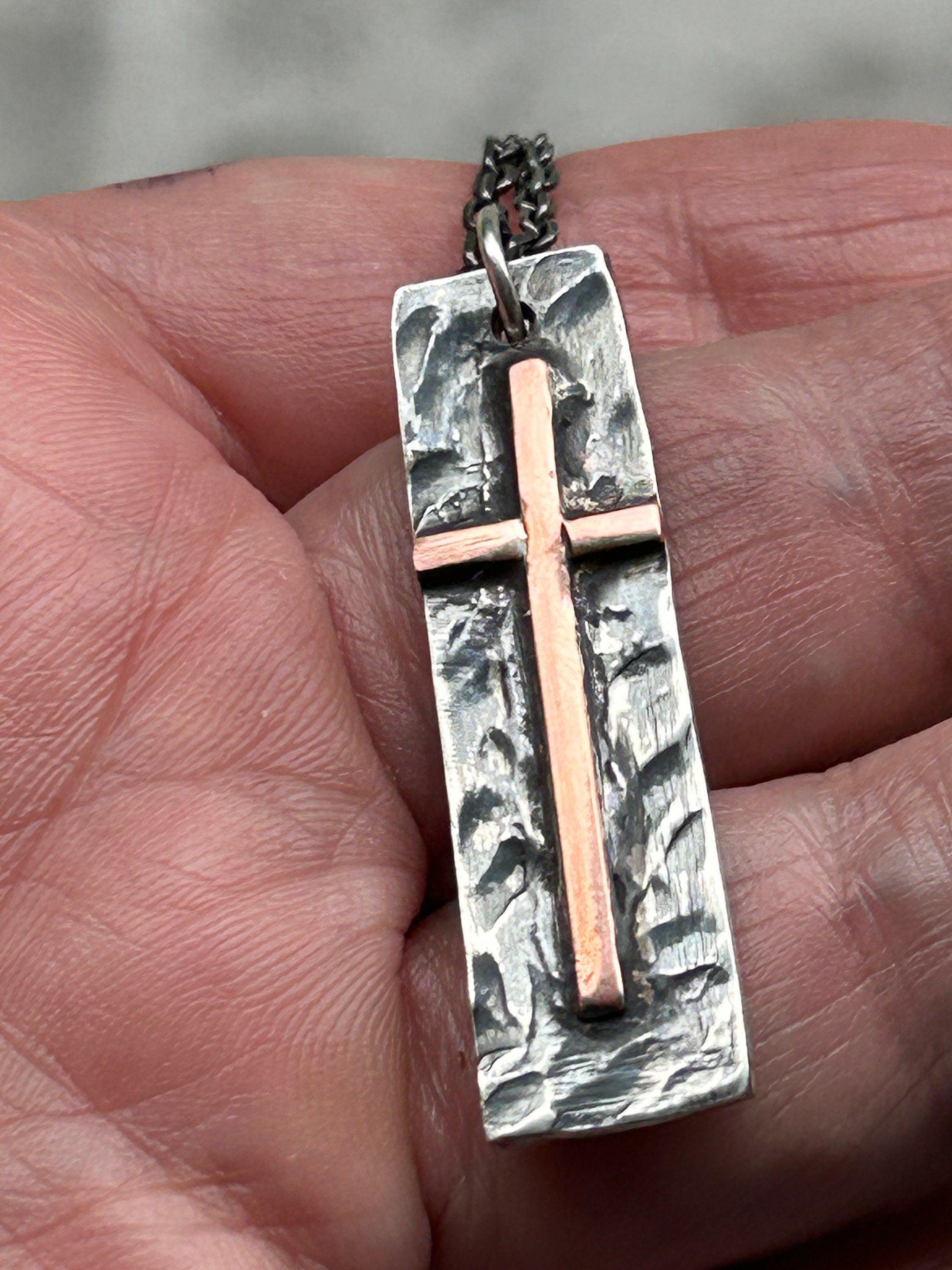 Copper Cross Necklace - Men&