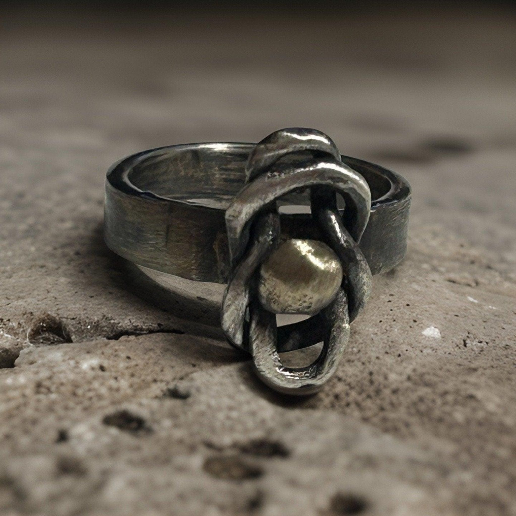 Artisan Oxidized Ring - Oxidized Sterling Silver RING | JJewelrtArt