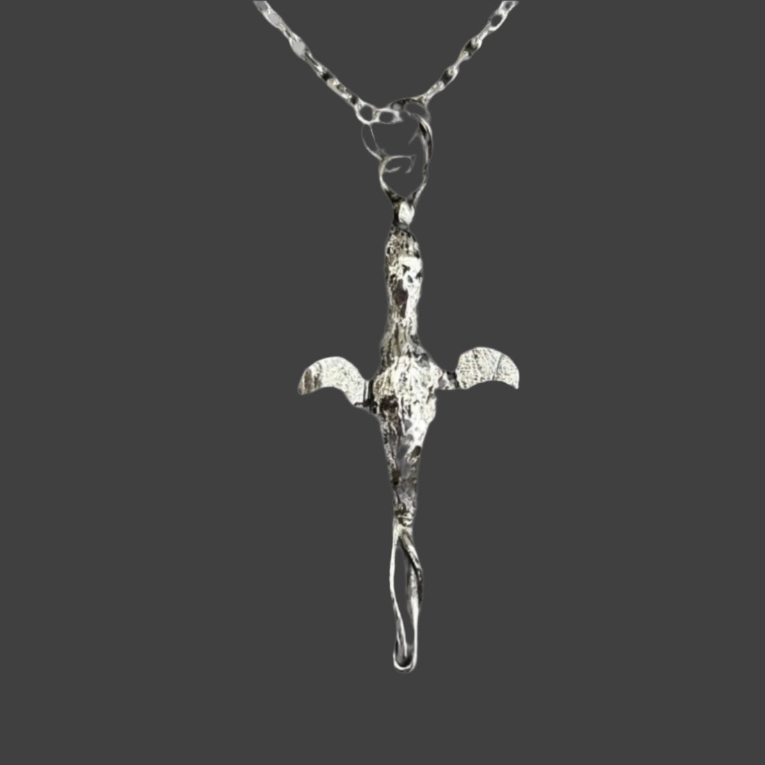 Flying bird sterling silver necklace