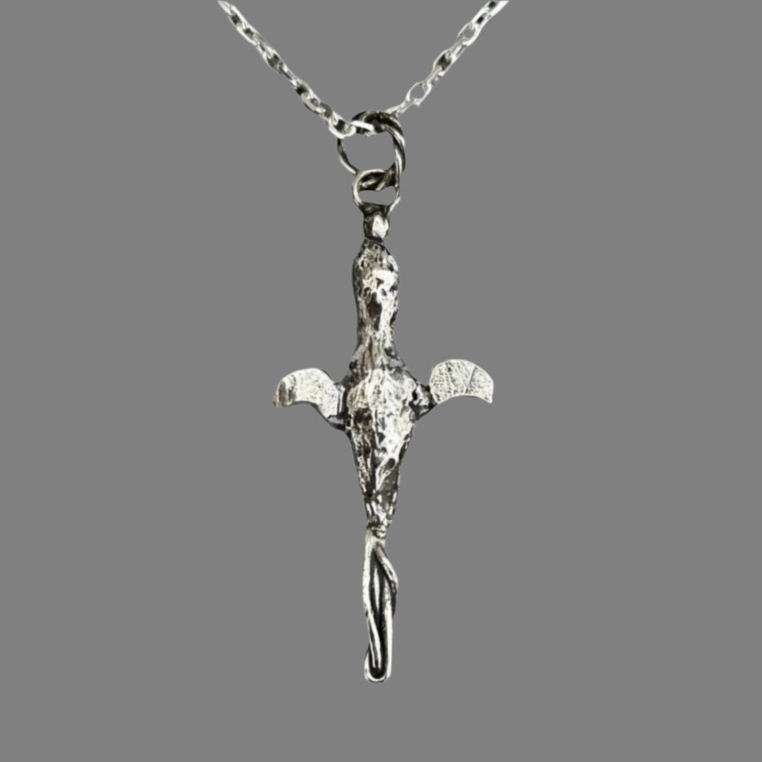 Flying bird sterling silver necklace