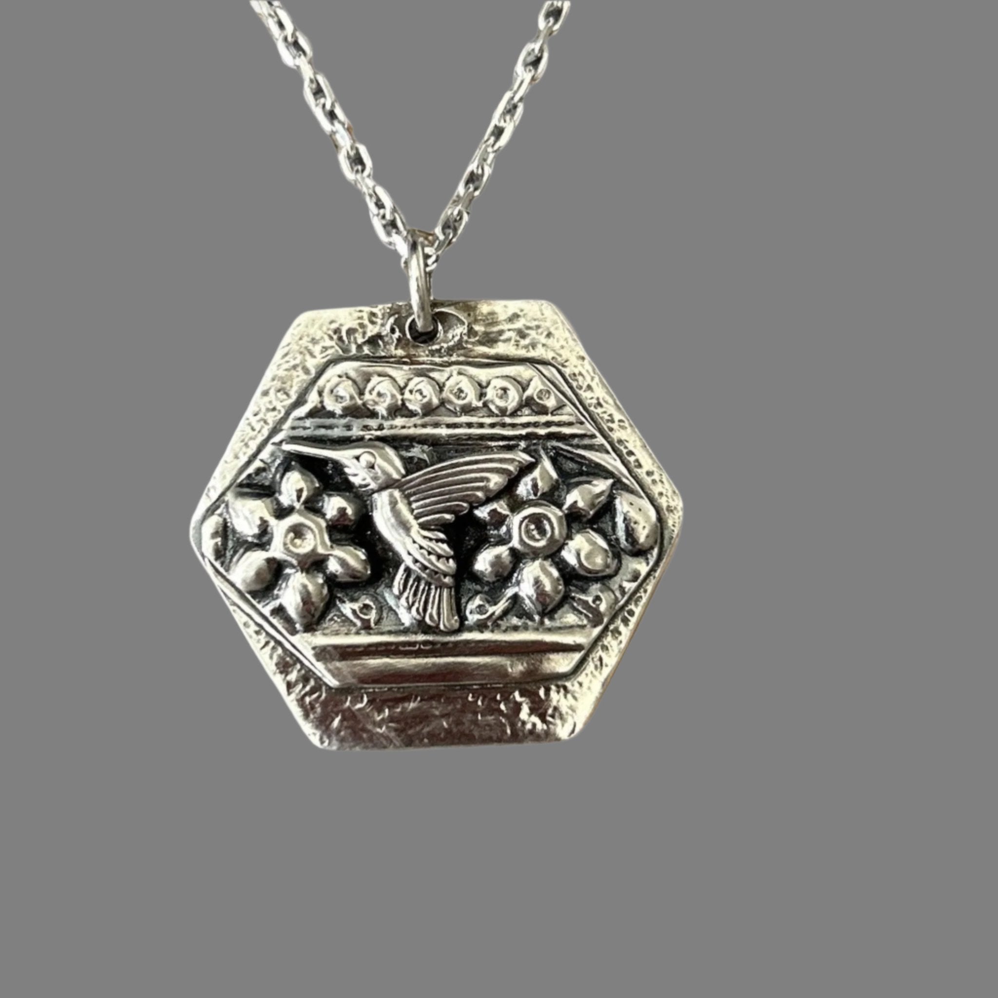 Hummingbird Art Necklace - Handcrafted Necklace | JJewelryArt