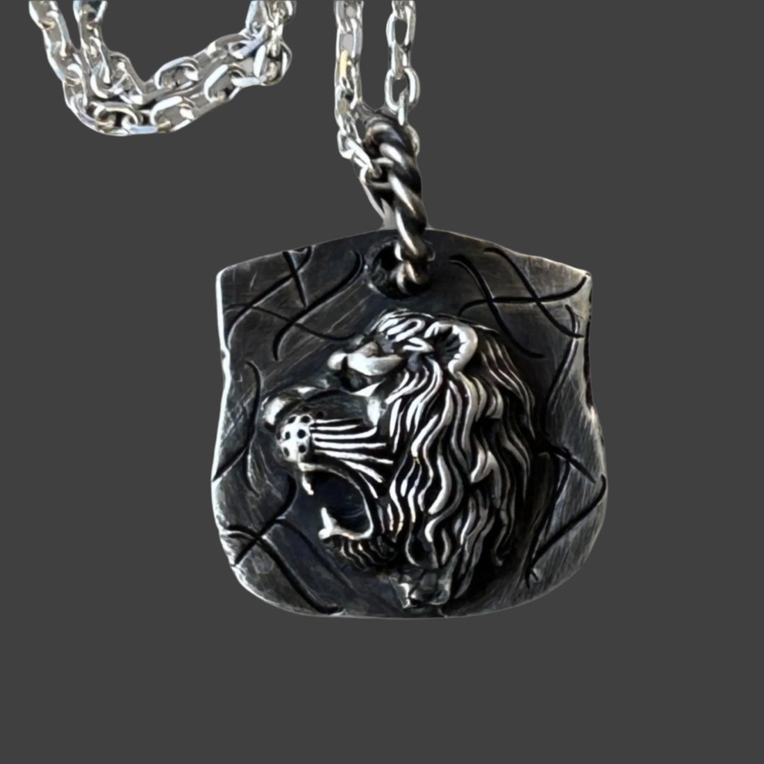 Men’s Lion Necklace - Silver Lion Pendant | JJewelryArt