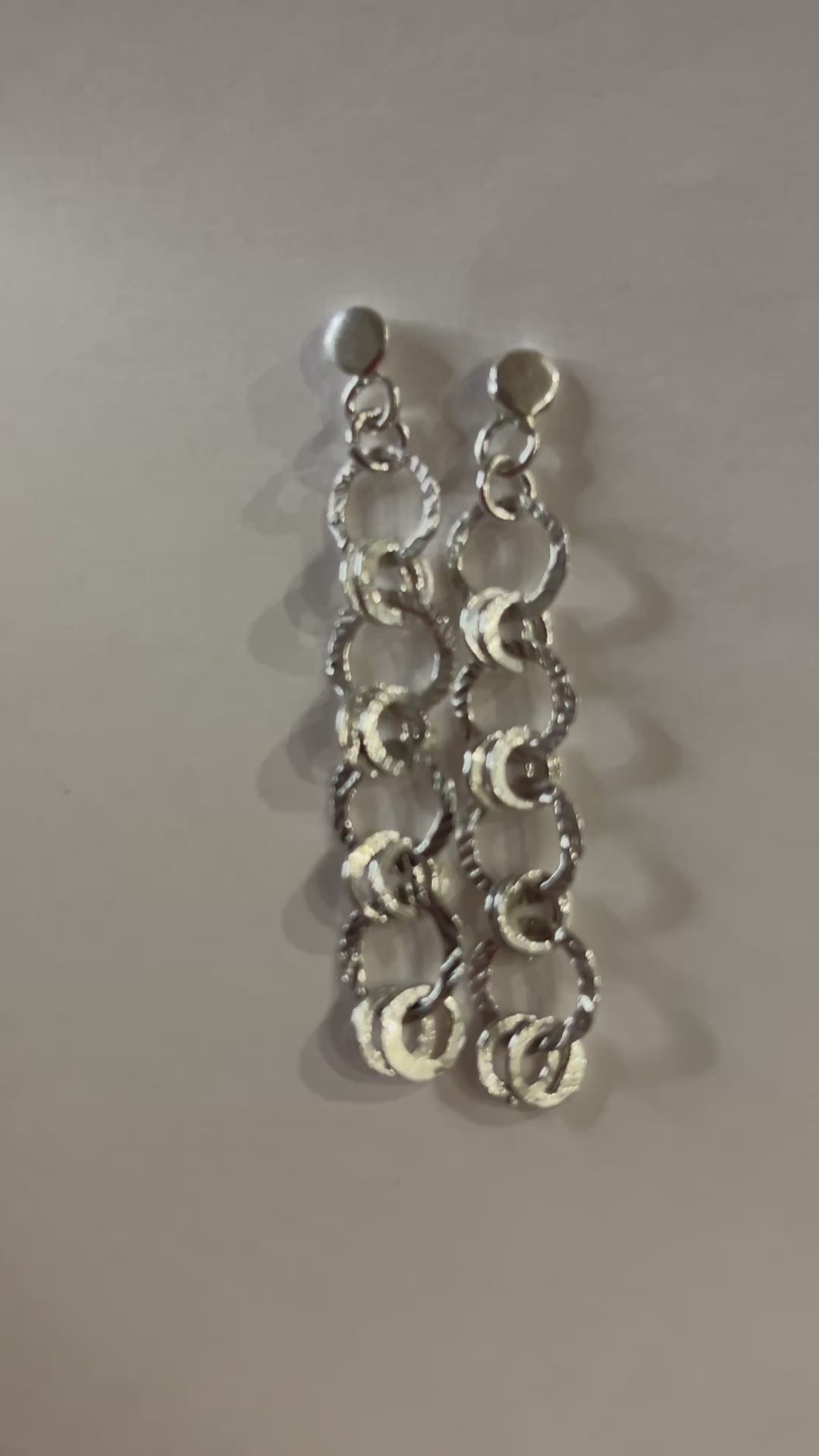 Silver chain dangle earrings