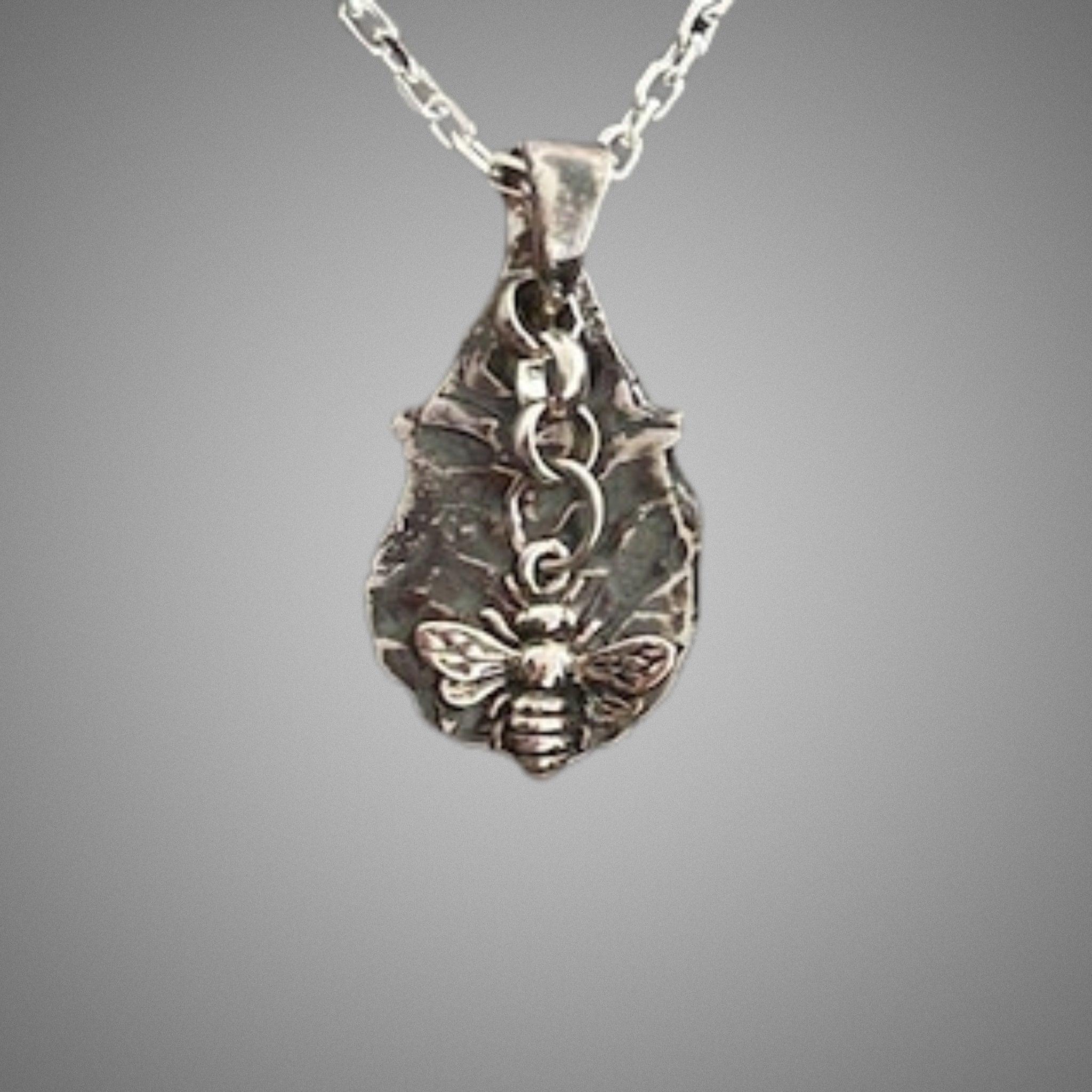Unique 925 Sterling Silver Bee Necklace Handcrafted Jewelry