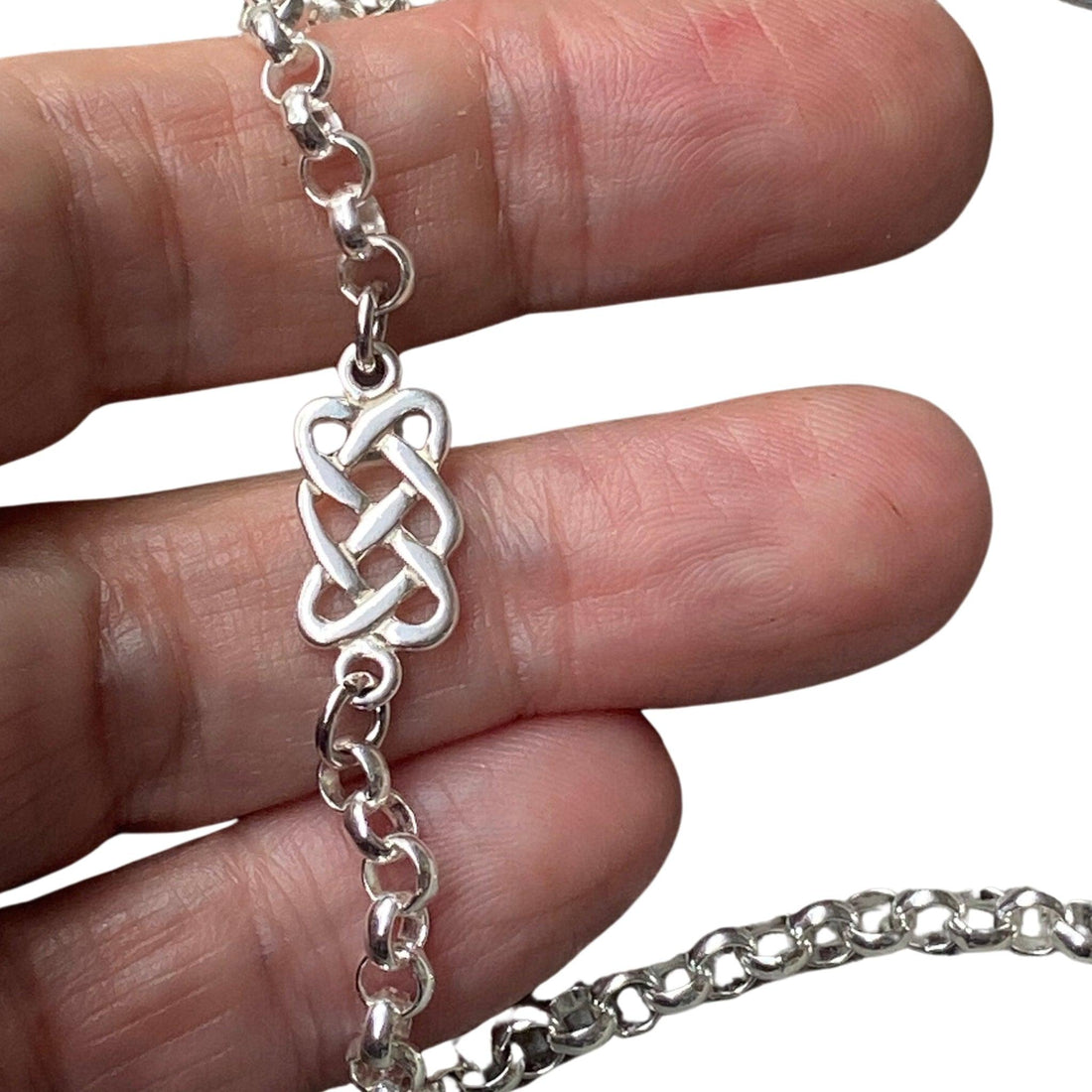 925 Sterling Silver Bracelet with Celtic Charm - JJewelryArt
