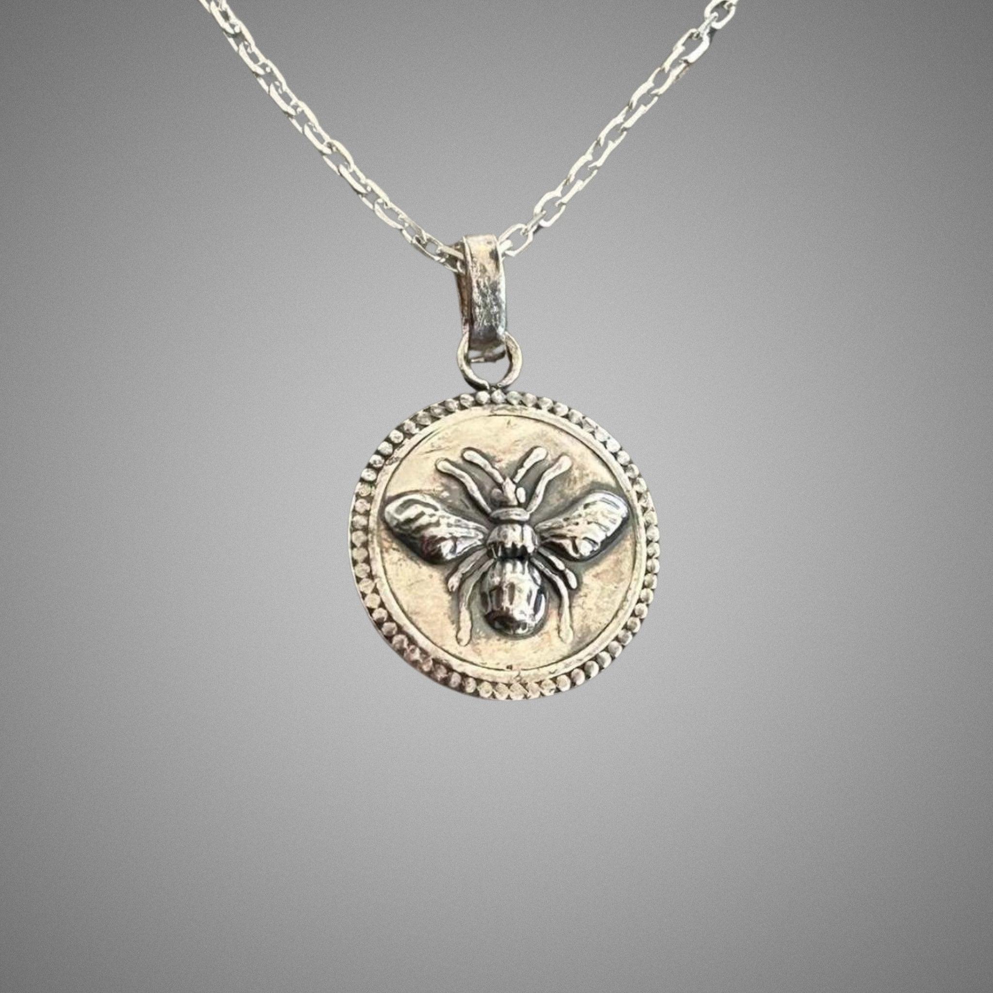 Bee Pendant Necklace - Wild Bee Pendant | JJewelryArt