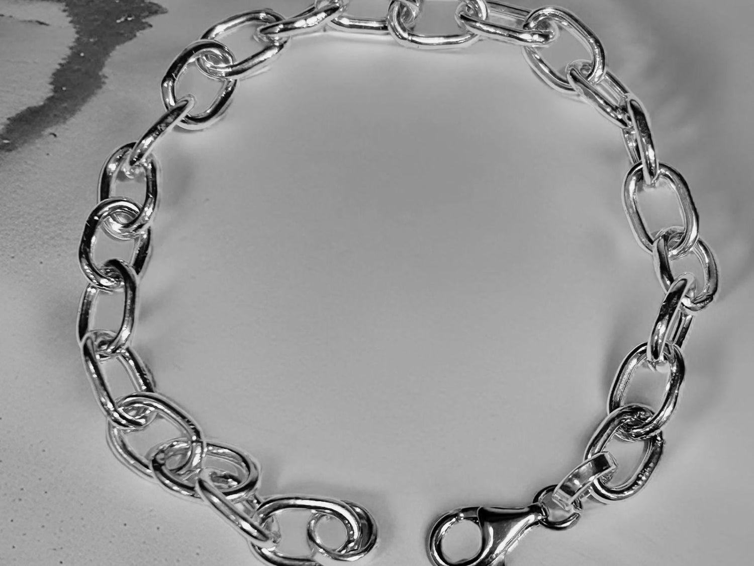 Handmade Sterling Silver Chunky Oval Link Chain Bracelet – 8 Inch Solid Silver