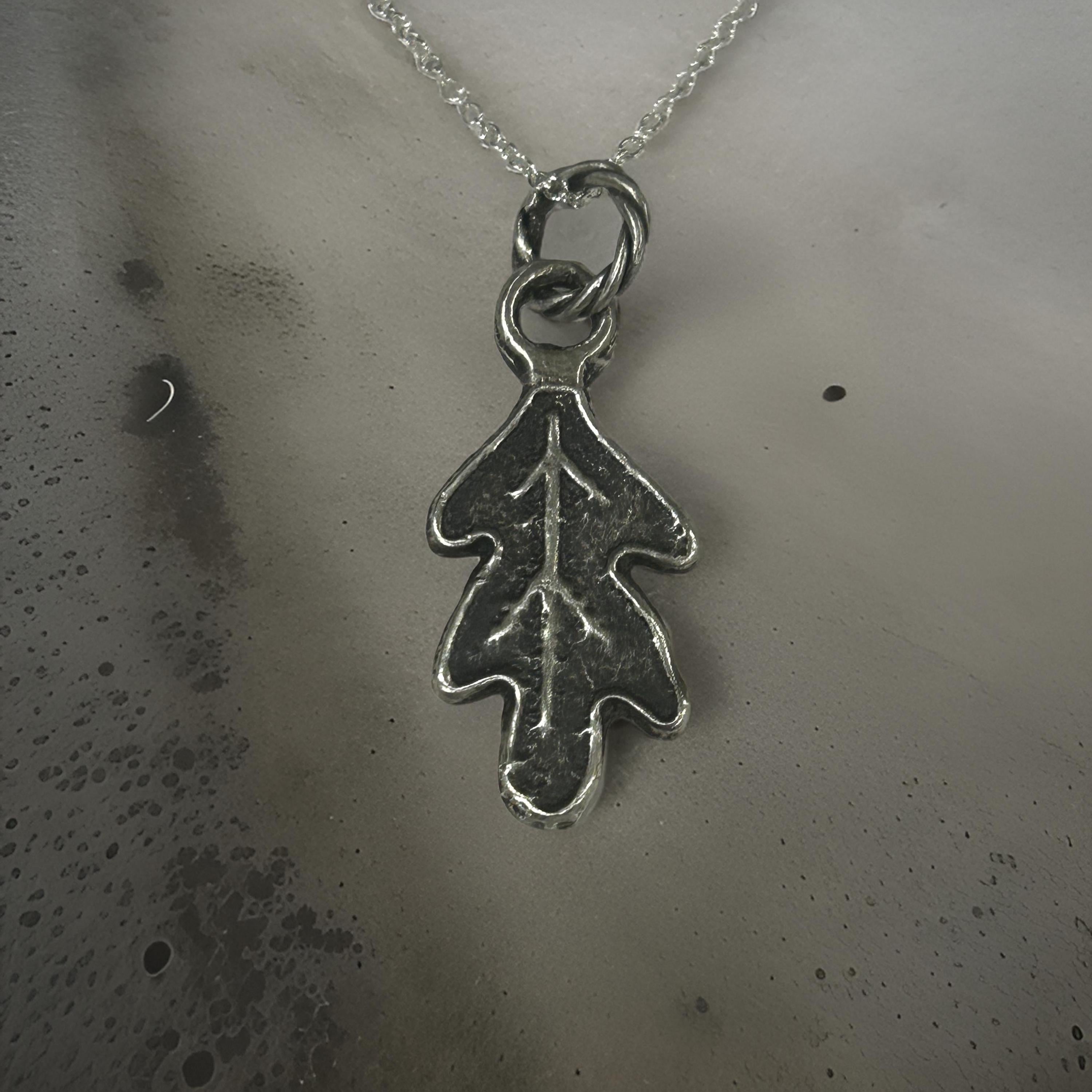 Oak Leaf Necklace | Sterling Silver Nature Inspired Leaf Pendant